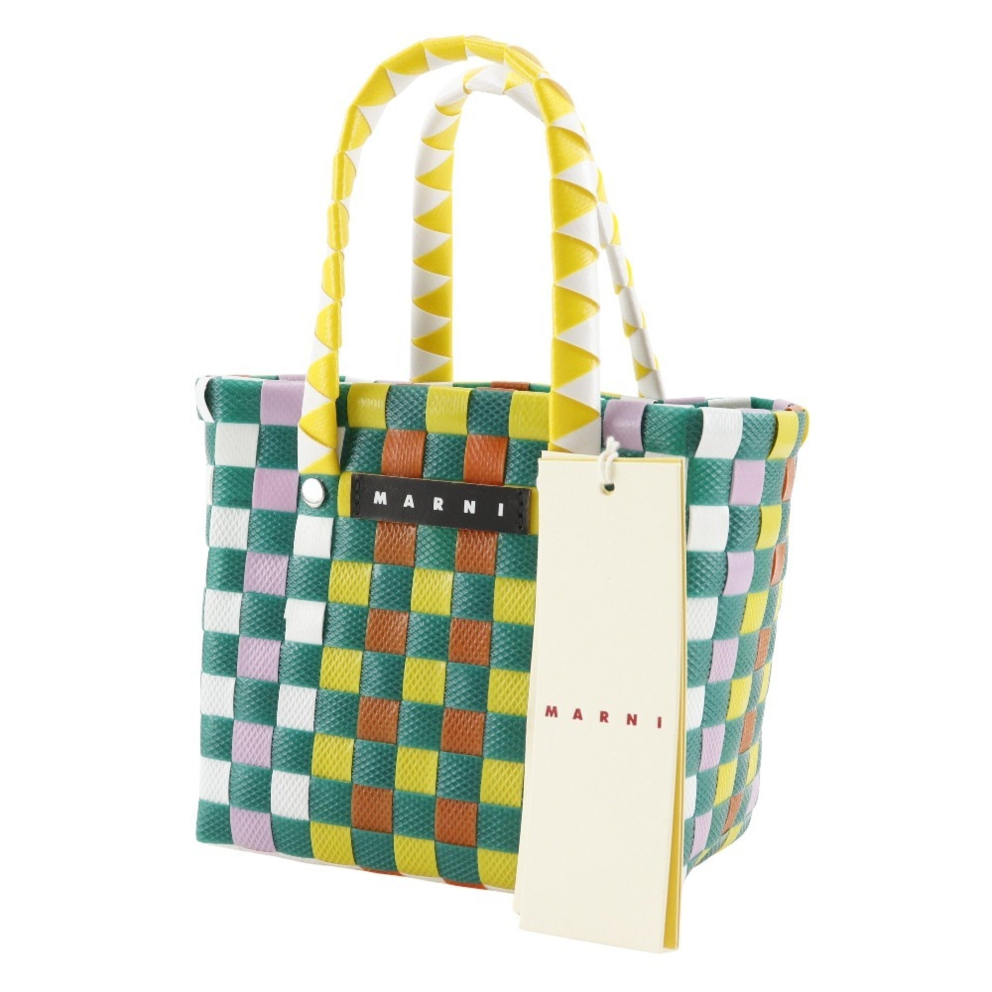 Marni Green Multi-Color Polypropylene Basket Handbag (Pre-Owned)