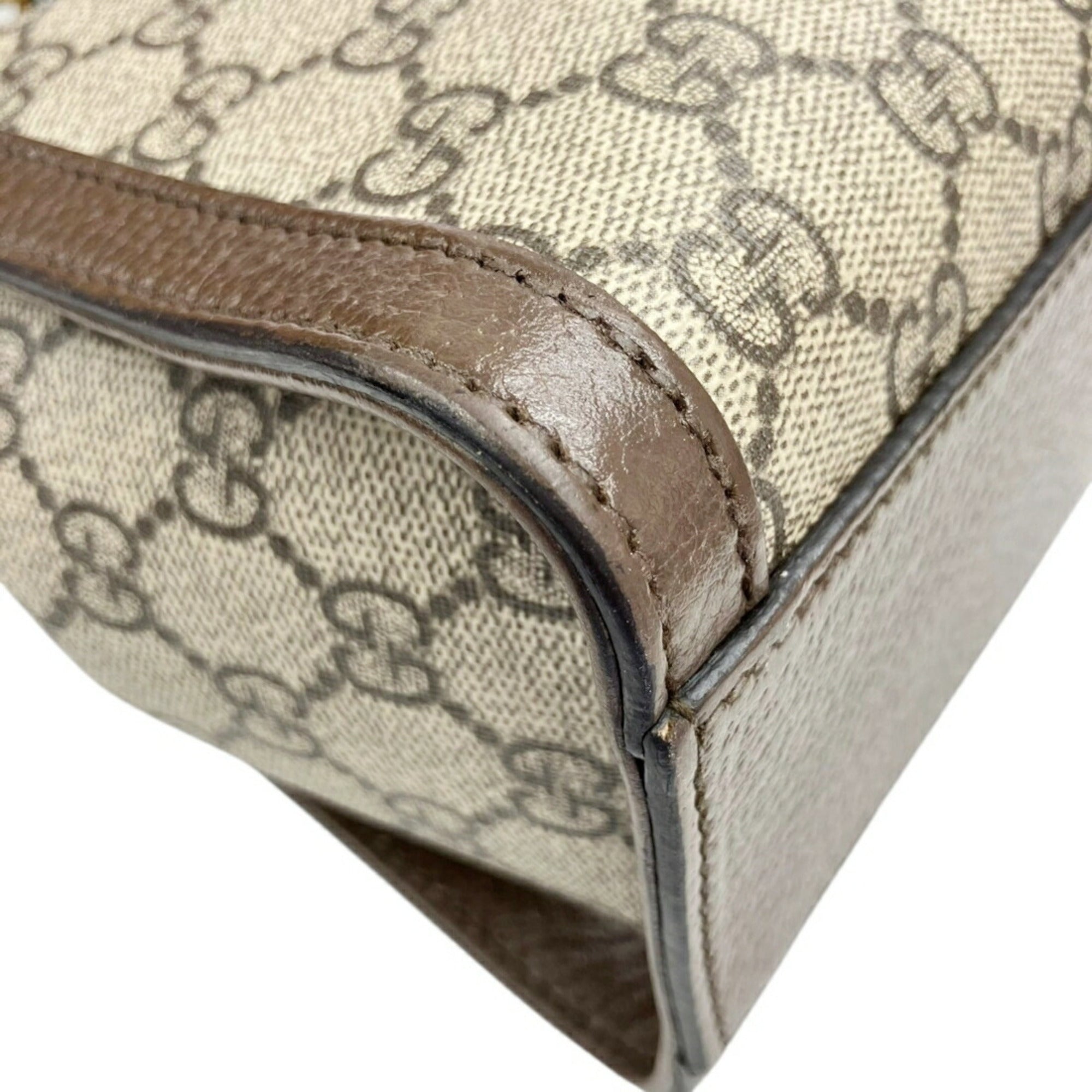 Gucci Beige Gg Supreme Leather Handbag Shoulder Bag (Pre-Owned)