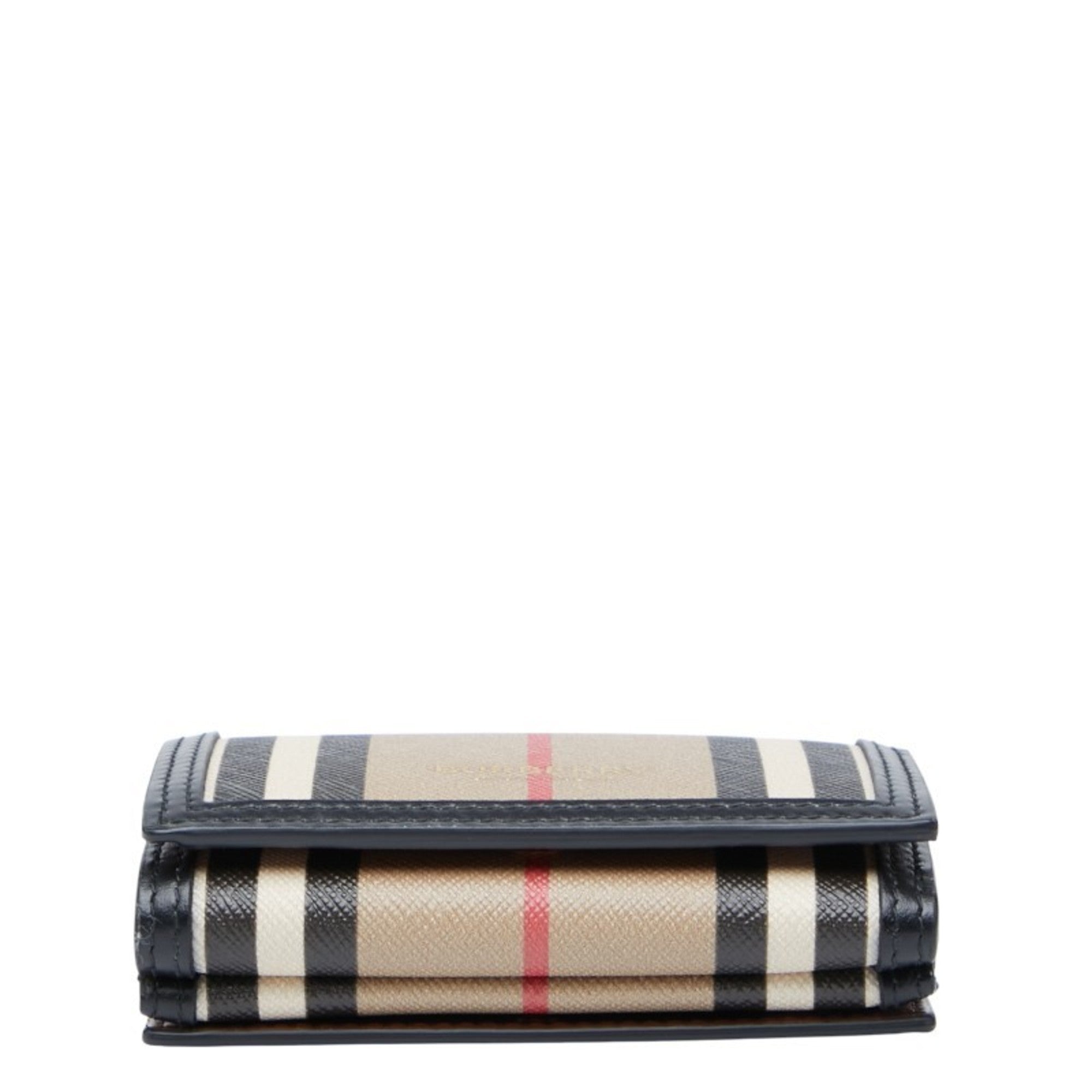 Burberry Beige Black Pvc Wallet (Tri-Fold) (Pre-Owned)