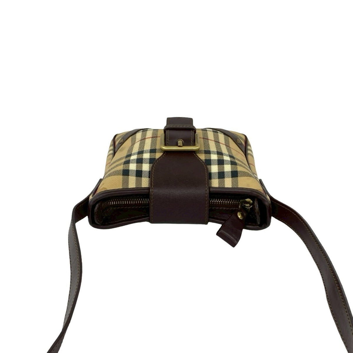 Burberry Beige Brown Leather Pvc Pochette Shoulder Bag (Pre-Owned)