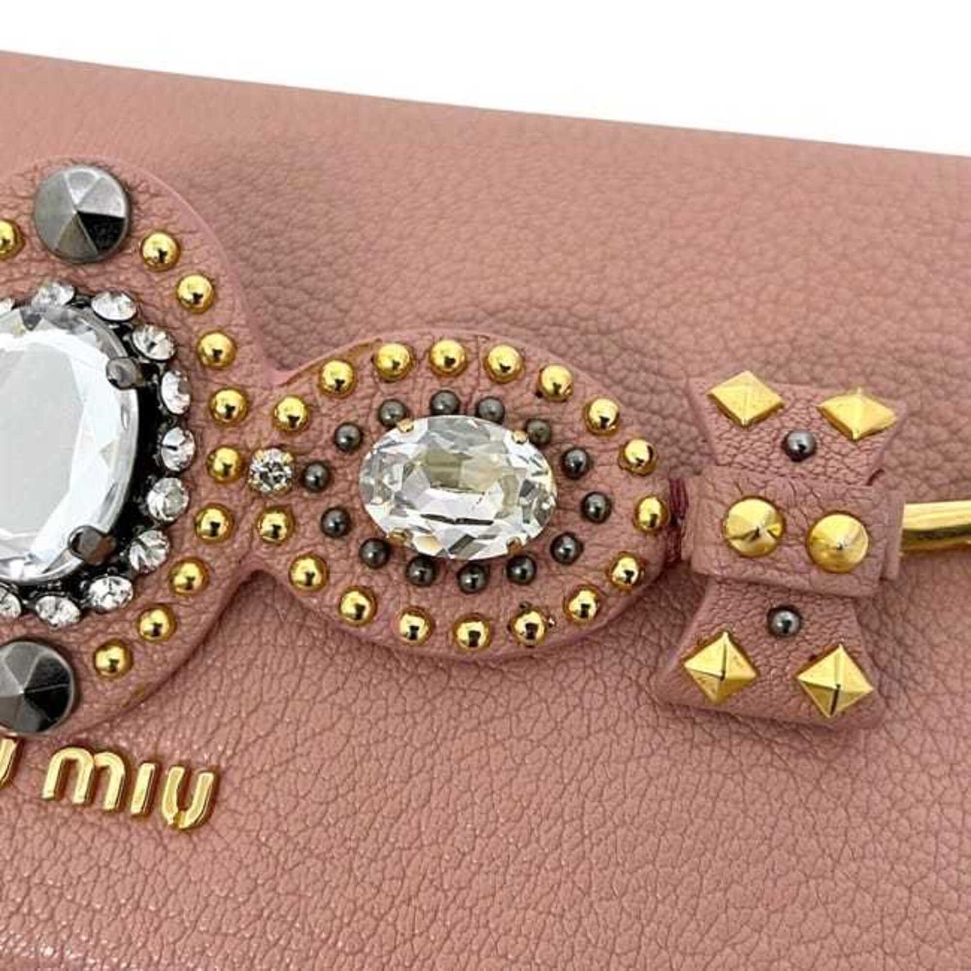 Miu Miu Pink Leather Clutch Bag Handbag (Pre-Owned)