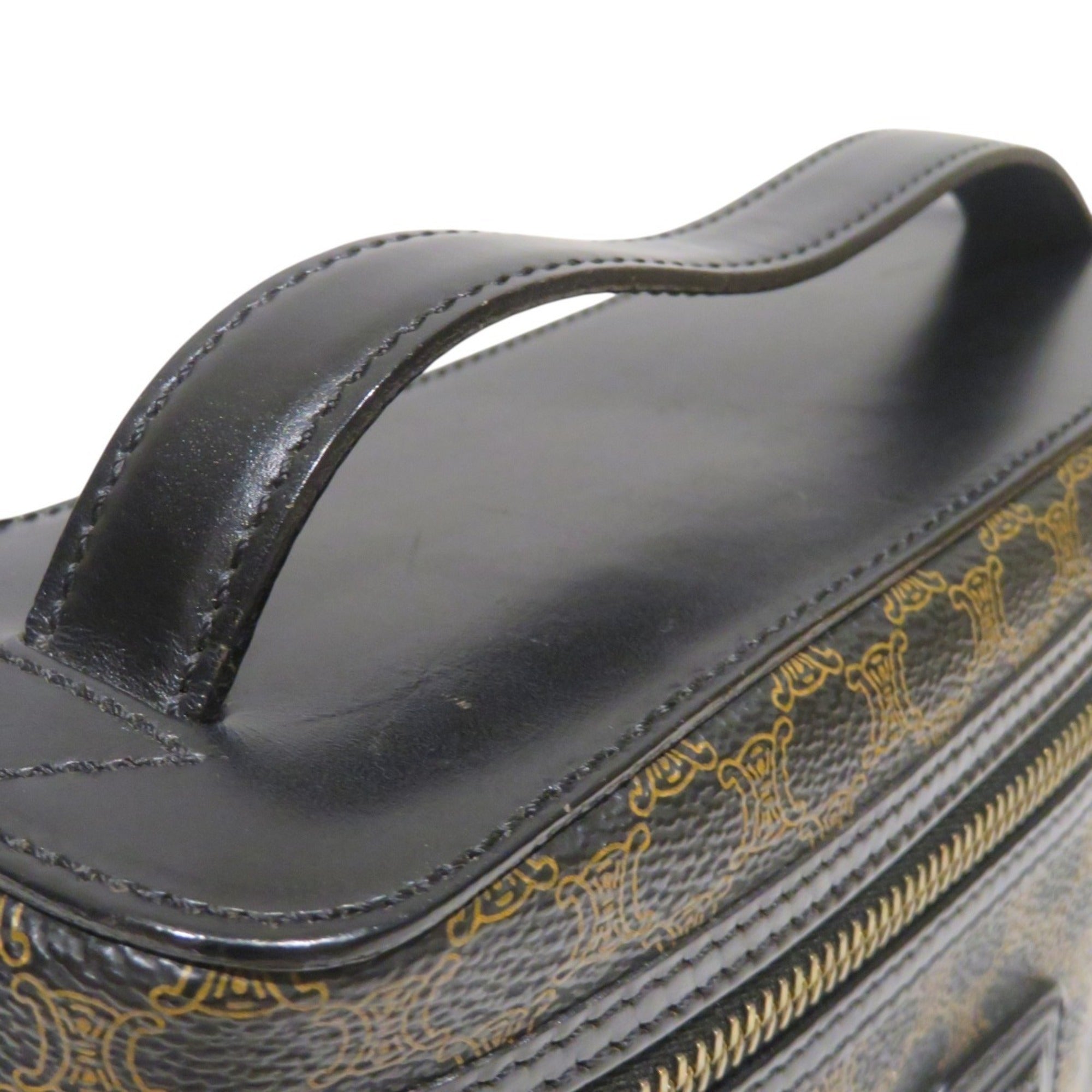 Celine Macadam Black Brown Pvc Leather Vanity Bag (Pre-Owned)
