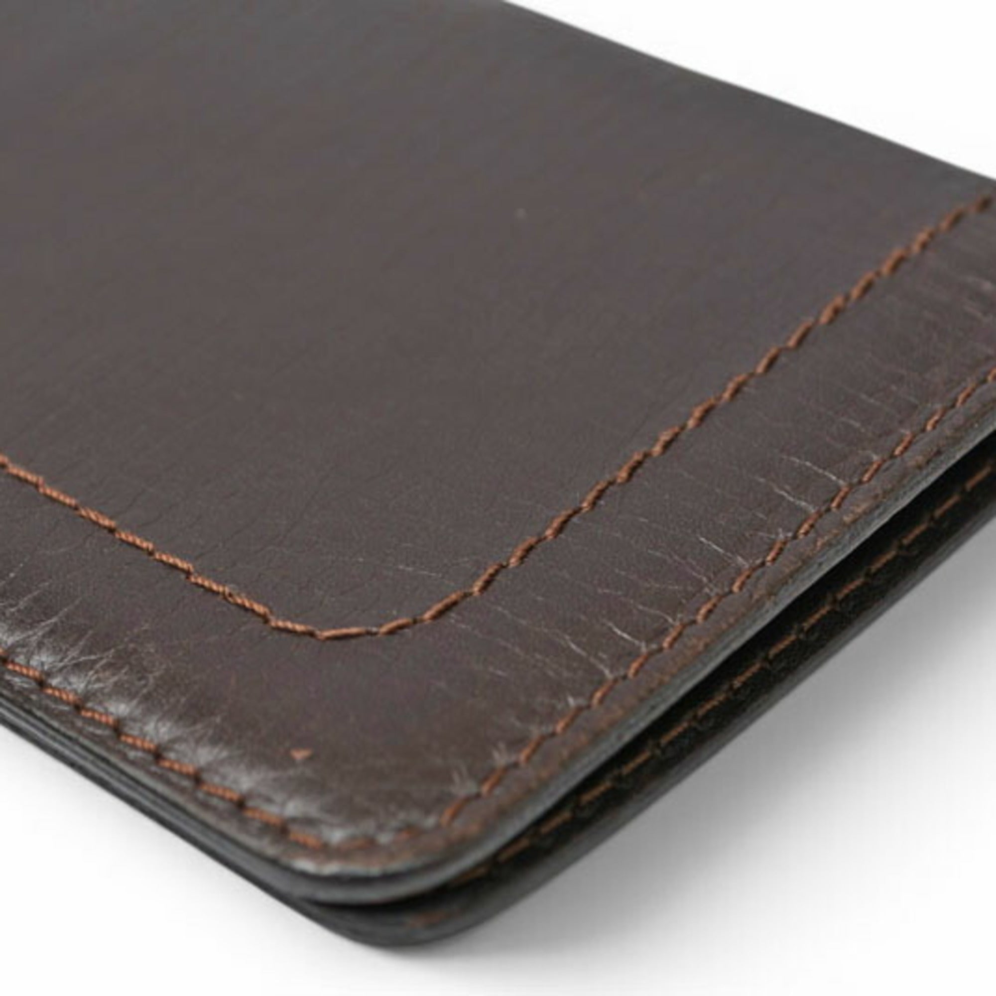 Louis Vuitton Utah Coffee Dark Brown Utah Leather Long Wallet (Bi-Fold) (Pre-Owned)