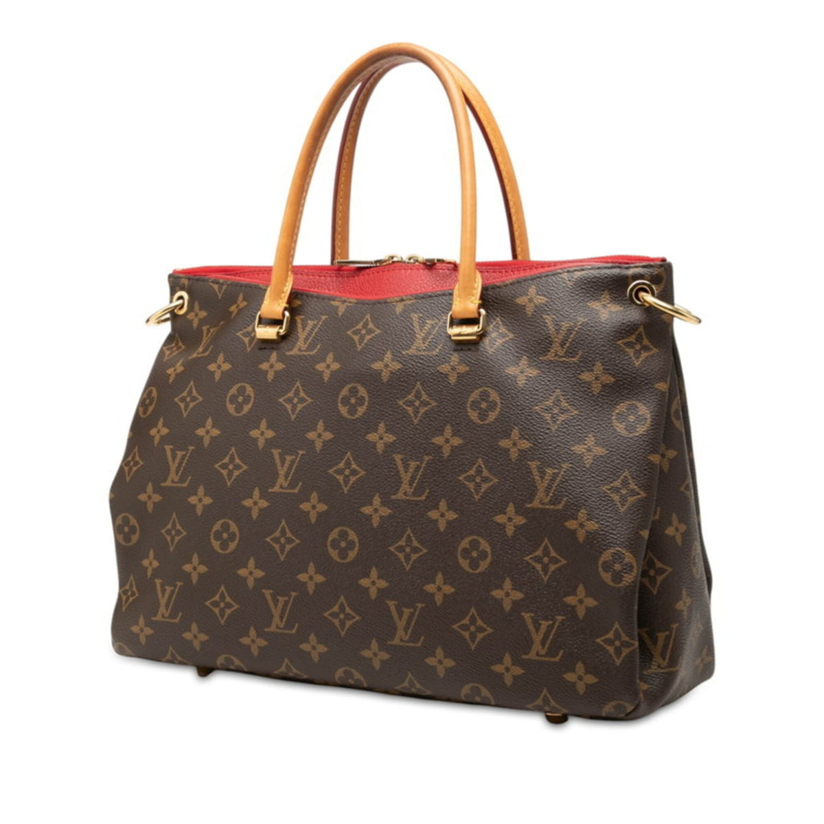 Louis Vuitton Brown Cerise Red Color Pvc Leather Handbag (Pre-Owned)
