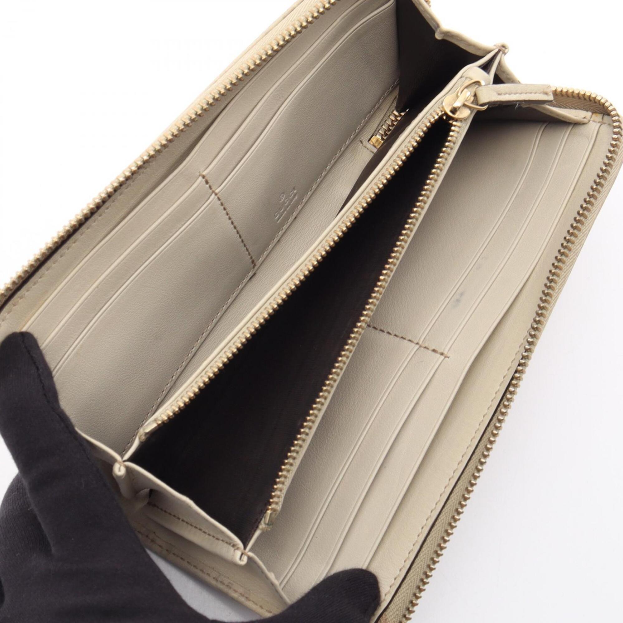Gucci Ivory Leather Long Wallet (Bi-Fold) (Pre-Owned)