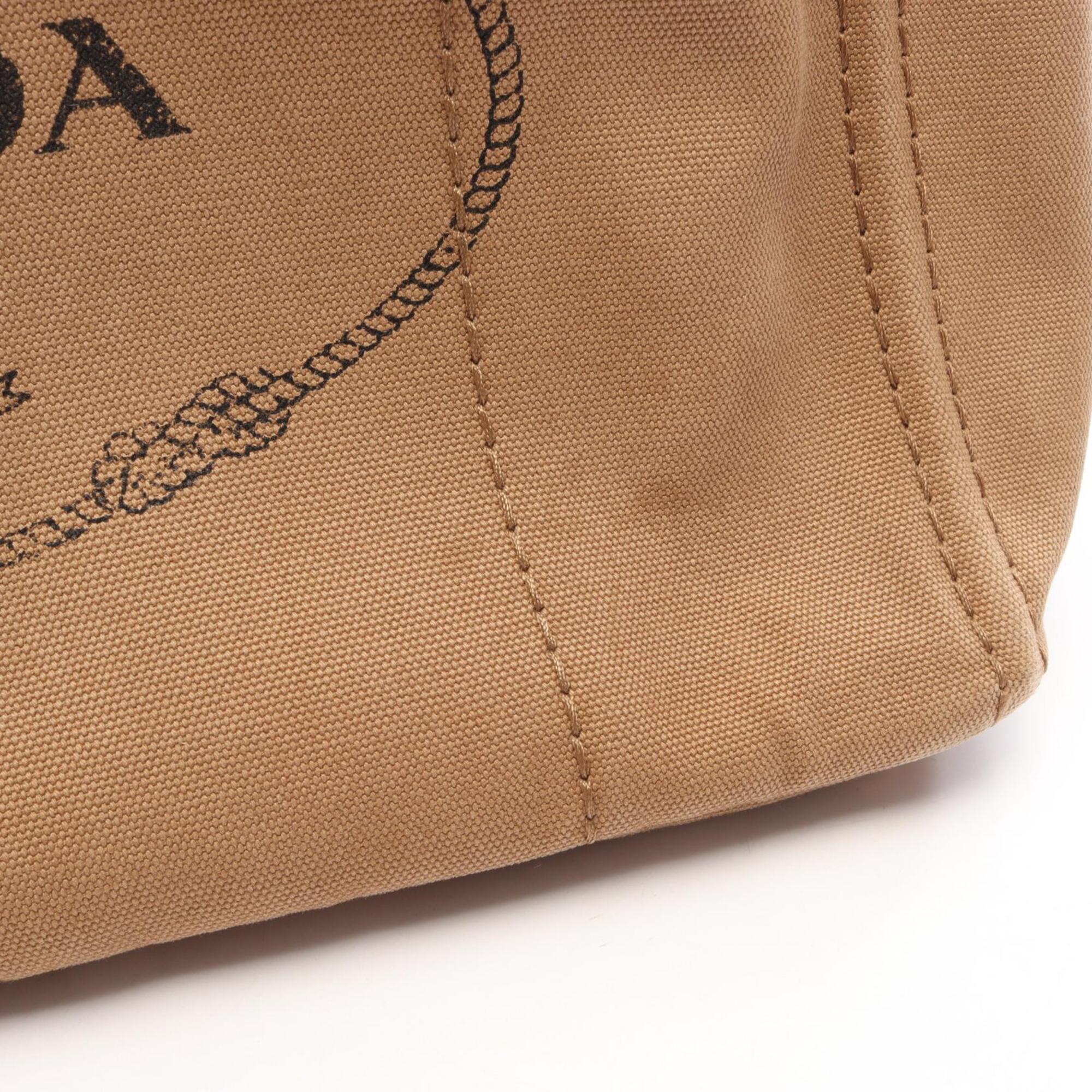 Prada Brown Canvas Handbag Tote Bag (Pre-Owned)