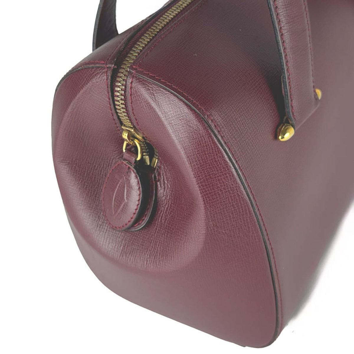 Cartier Bordeaux Leather Handbag (Pre-Owned)