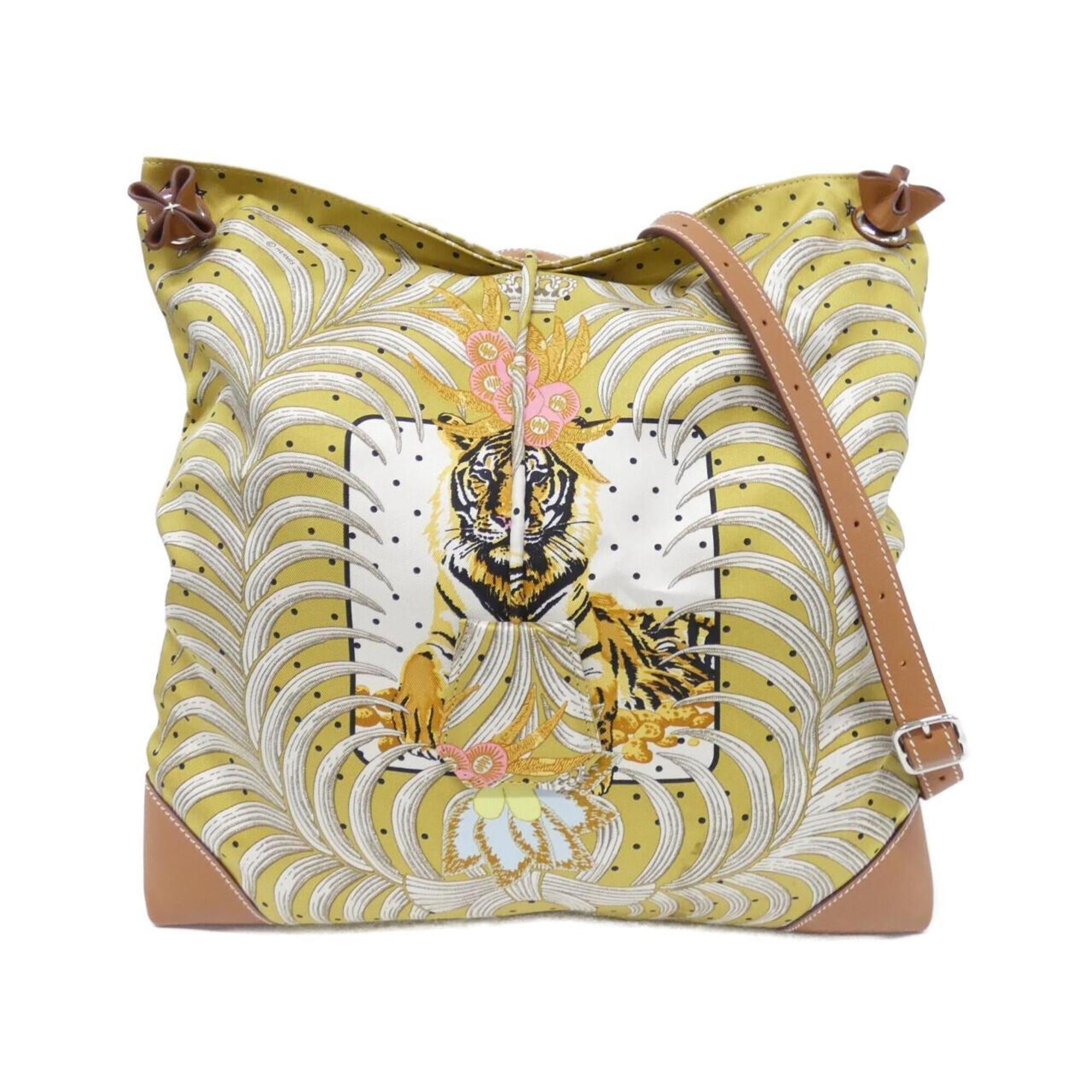 Hermes Beige Silk Swift Leather Shoulder Bag (Pre-Owned)