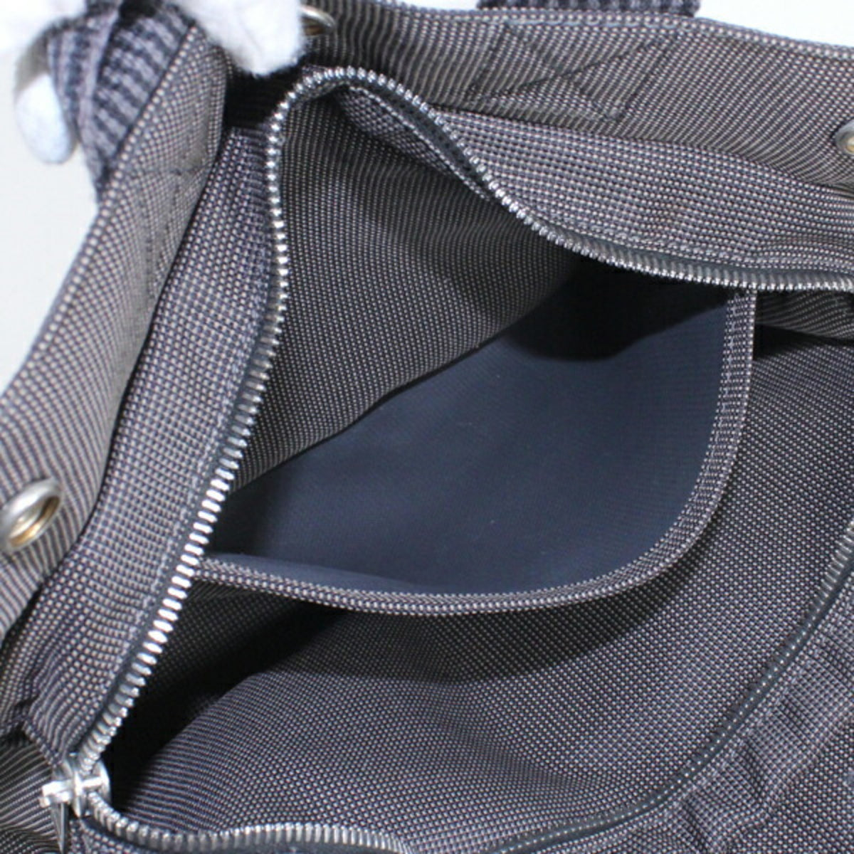 Hermes Her Line Gray Canvas Handbag (Pre-Owned)