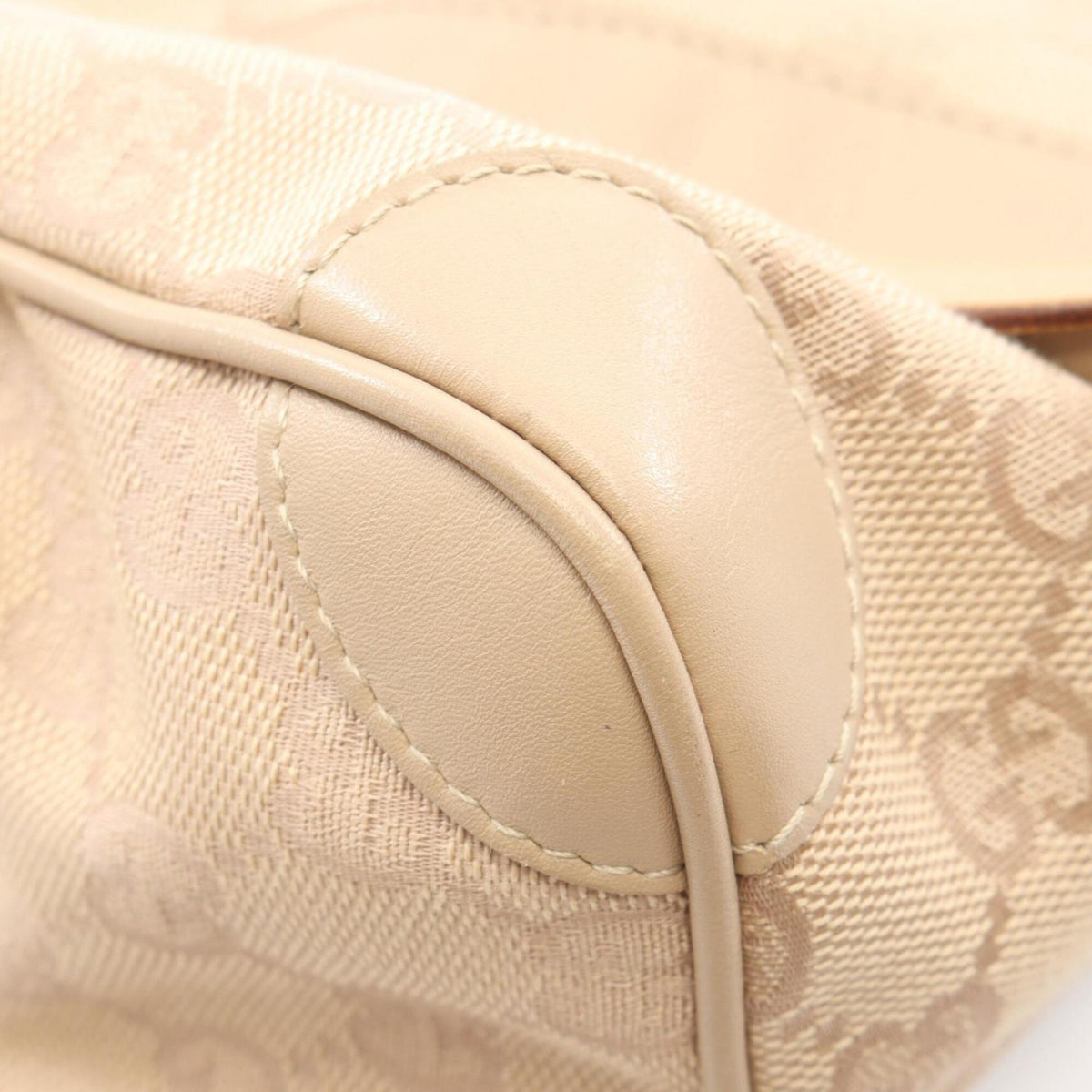 Gucci Beige Canvas Leather Handbag (Pre-Owned)