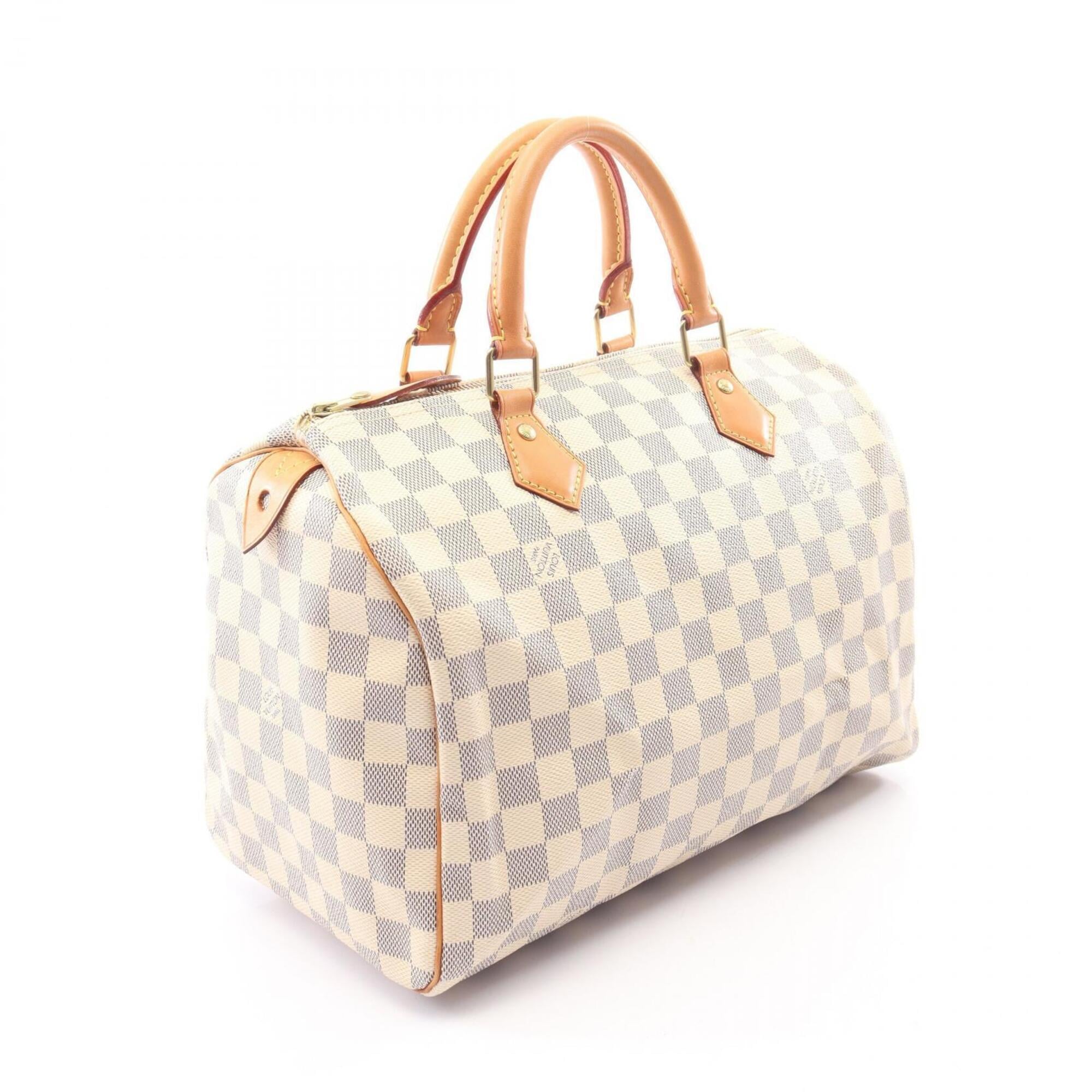 Louis Vuitton White Damier Azur Coated Canvas Leather Handbag (Pre-Owned)