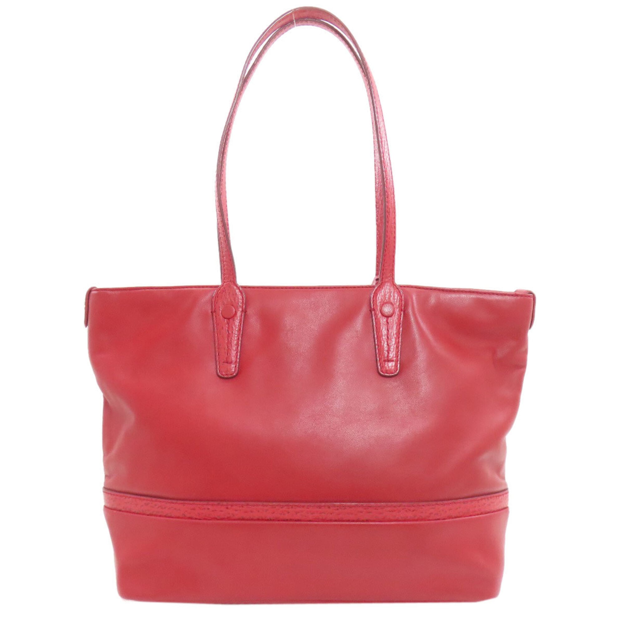 Bally Red Color Leather Tote Bag (Pre-Owned)