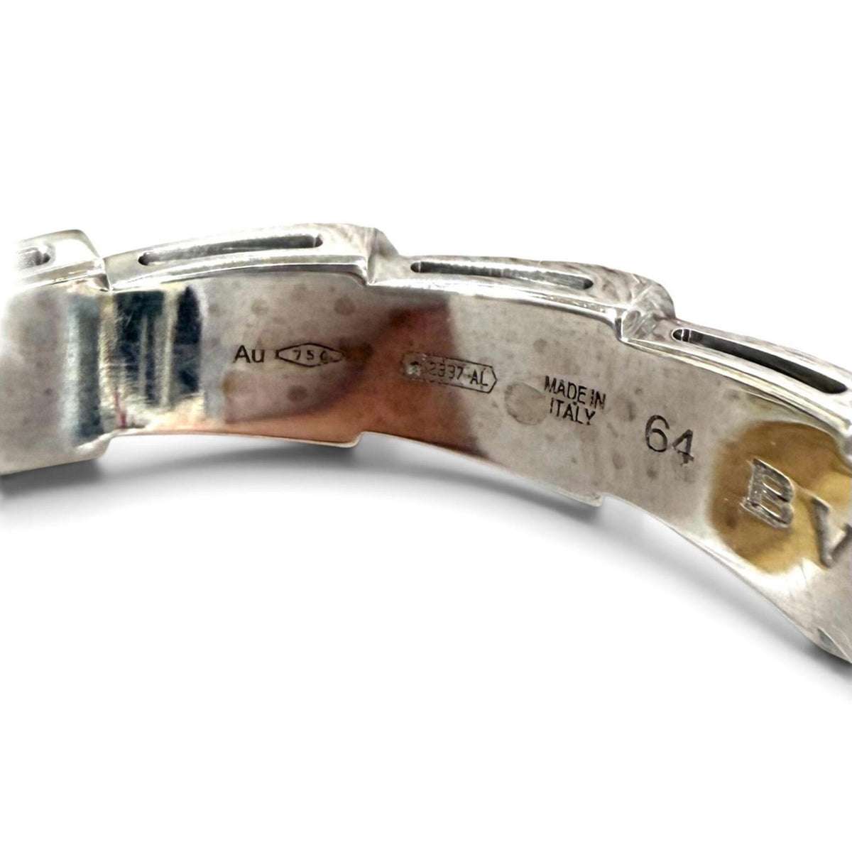 Bvlgari Silver White Gold (18K) Band Ring (Pre-Owned)