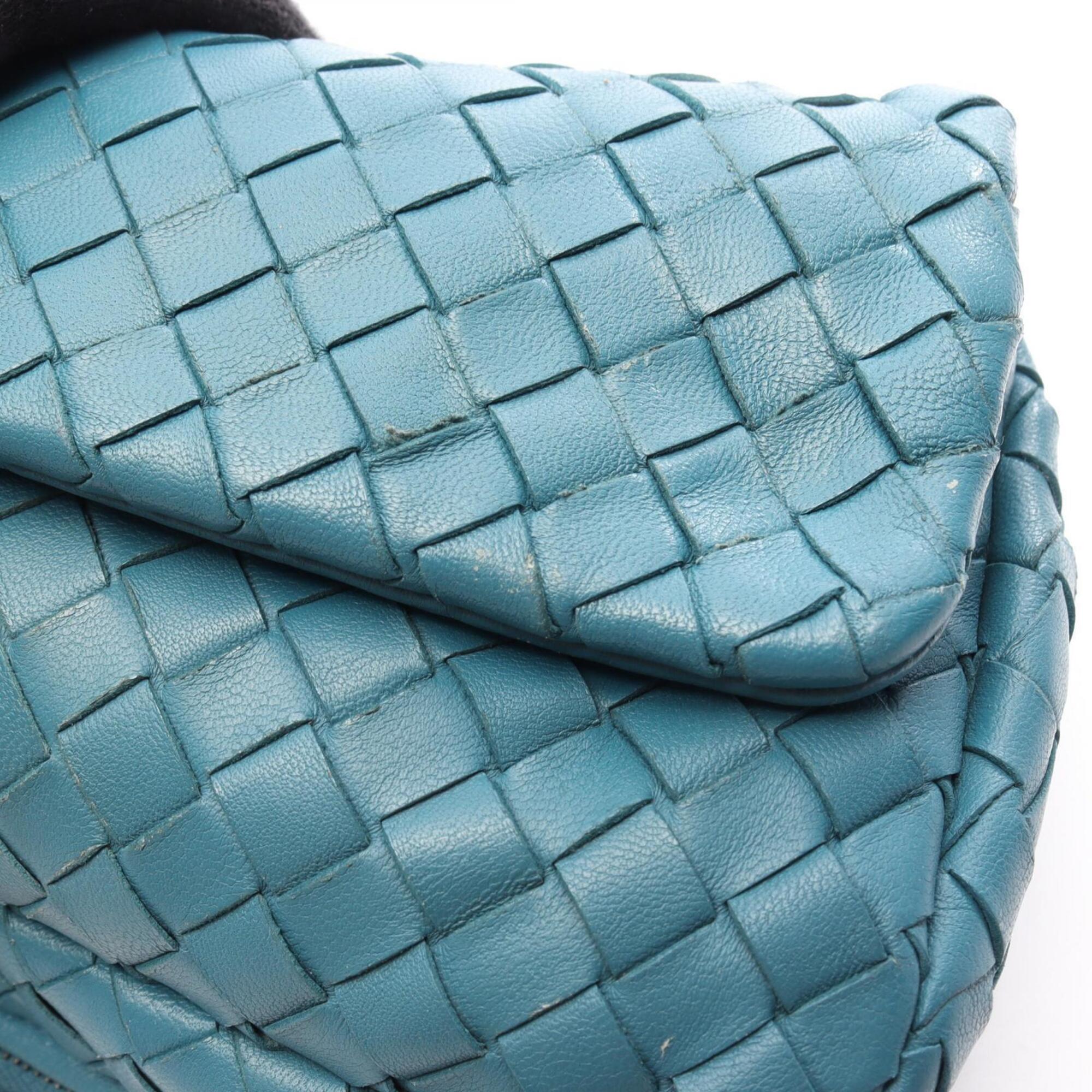 Bottega Veneta Blue Leather Handbag Shoulder Bag (Pre-Owned)