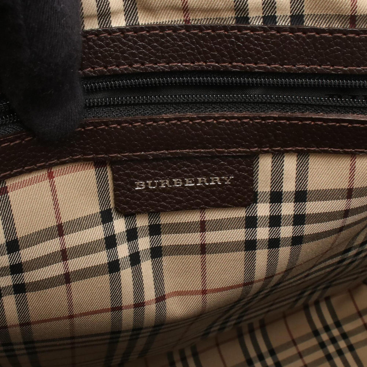 Burberry Brown Leather Handbag Tote Bag (Pre-Owned)