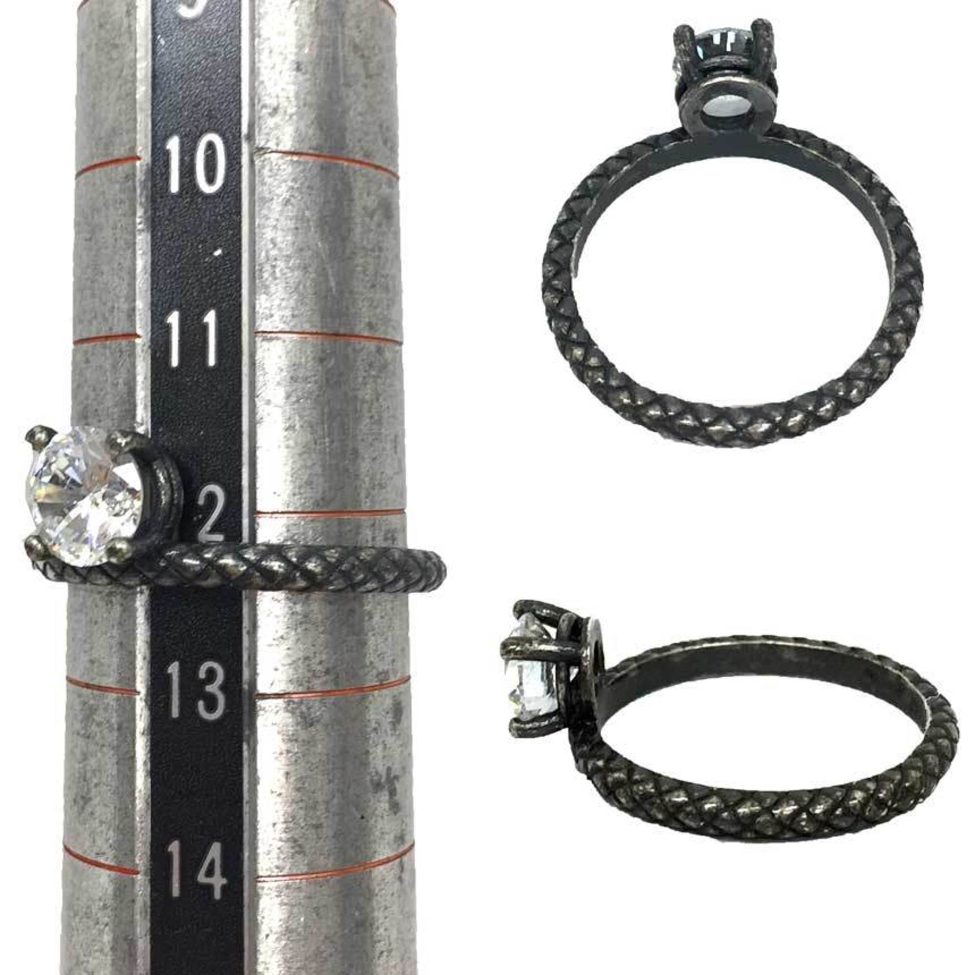 Bottega Veneta Intrecciato Silver 925 Band Ring (Pre-Owned)