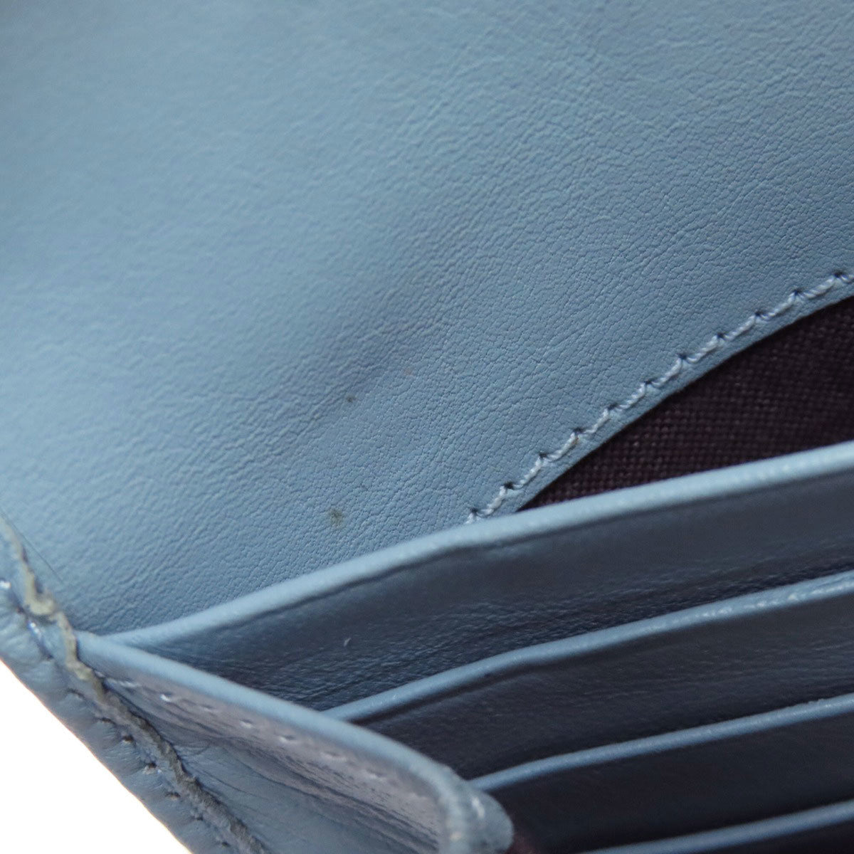 Fendi Zucchino Brown Light Blue Zucchino Long Wallet (Bi-Fold) (Pre-Owned)