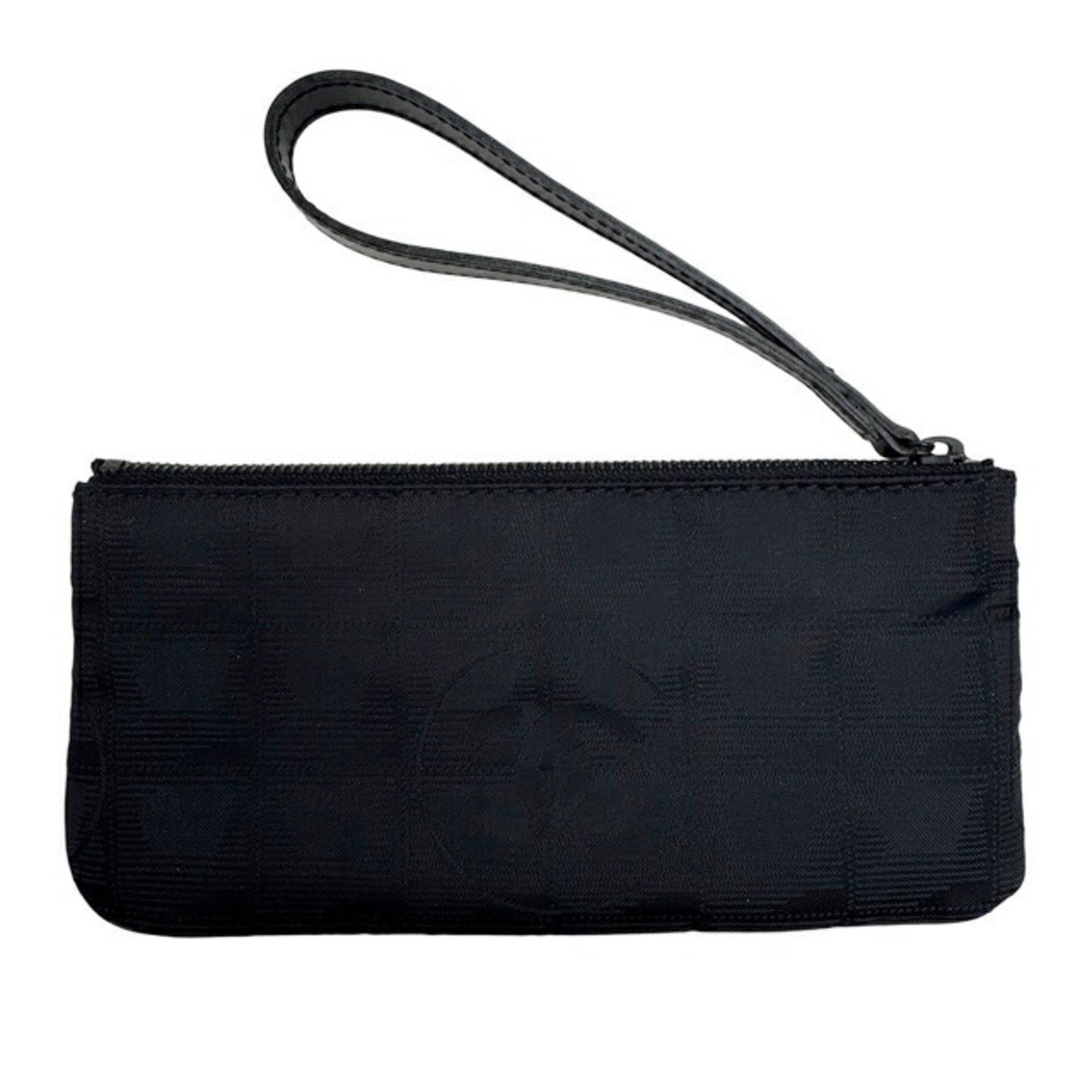 Chanel New Travel Line Black Nylon Leather Pouch (Pre-Owned)