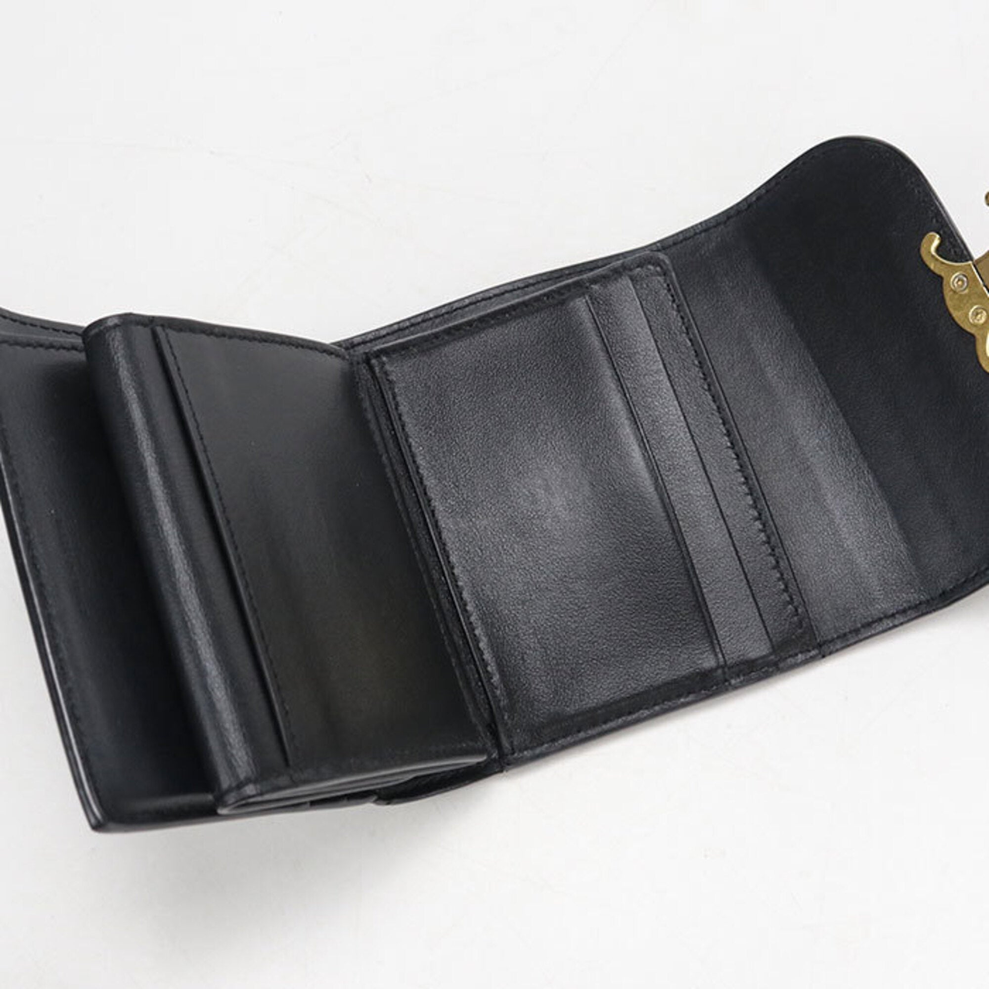 Celine Black Leather Wallet (Tri-Fold) (Pre-Owned)