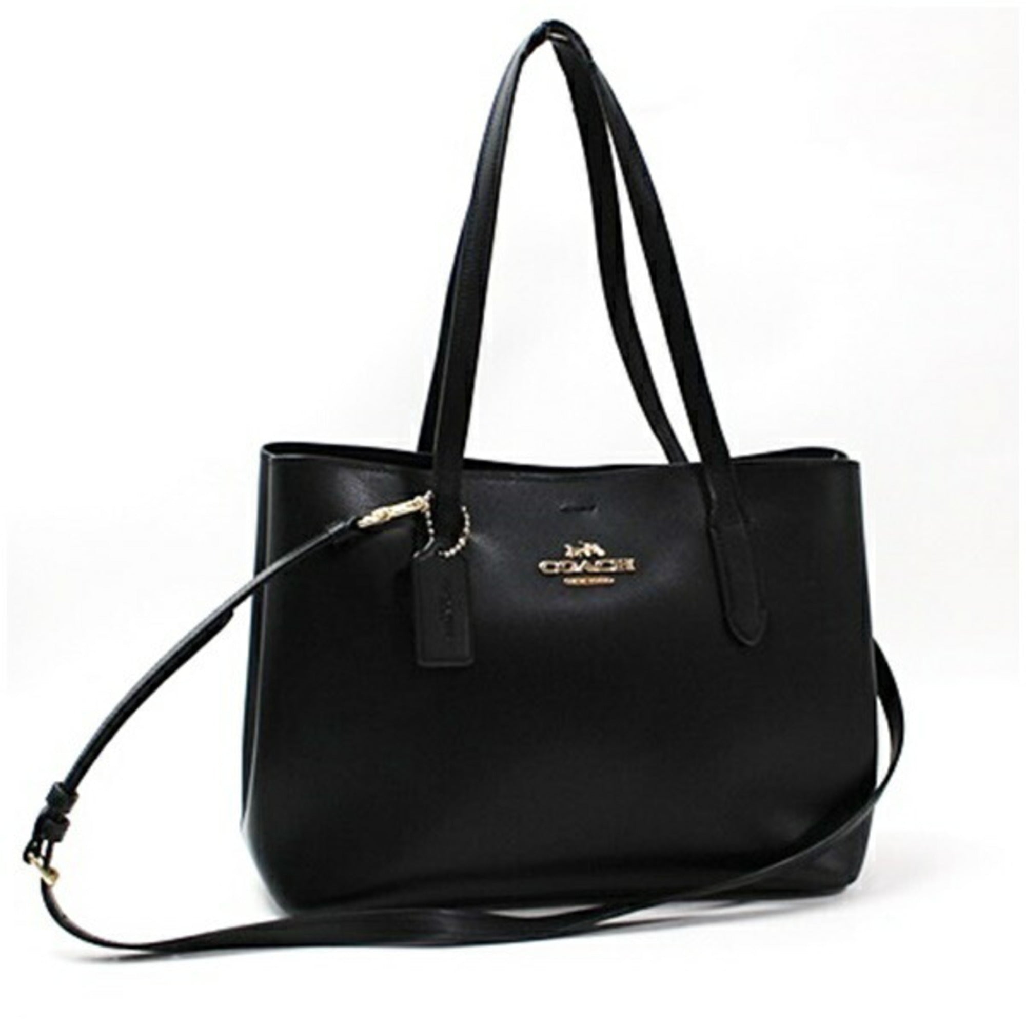 Coach Black Dark Brown Leather Tote Bag (Pre-Owned)