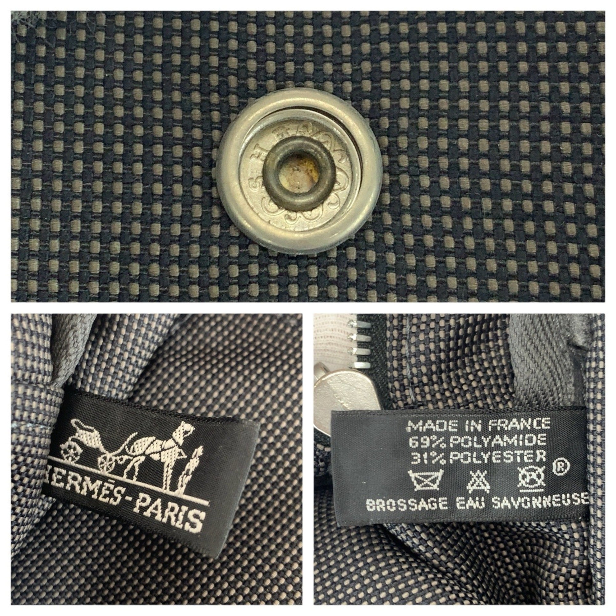 Hermes Gray Canvas Tote Bag (Pre-Owned)