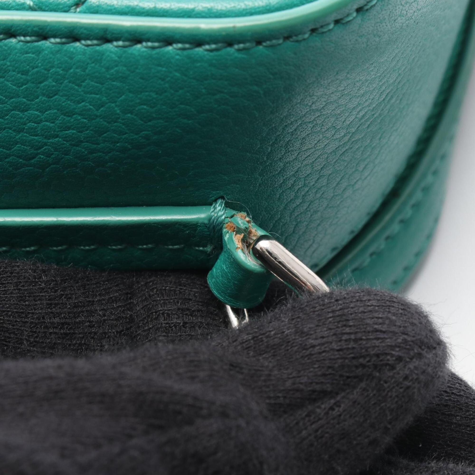 Chanel Green Grained Calfskin Handbag Shoulder Bag (Pre-Owned)