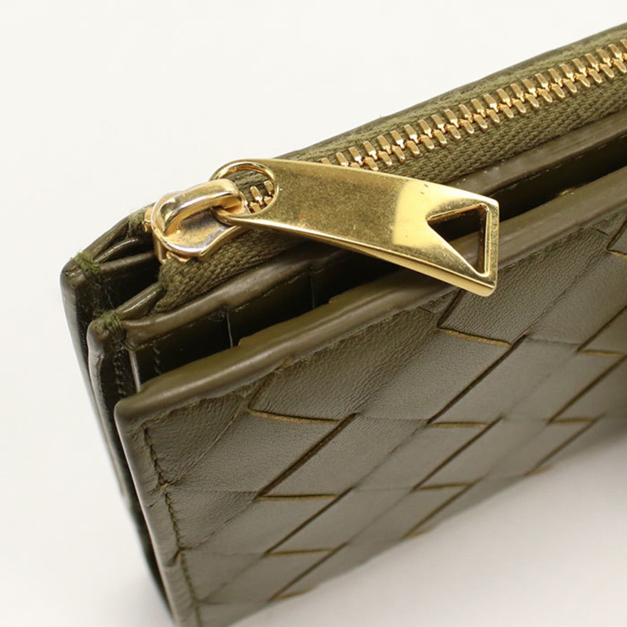 Bottega Veneta Khaki Leather Wallet (Bi-Fold) (Pre-Owned)