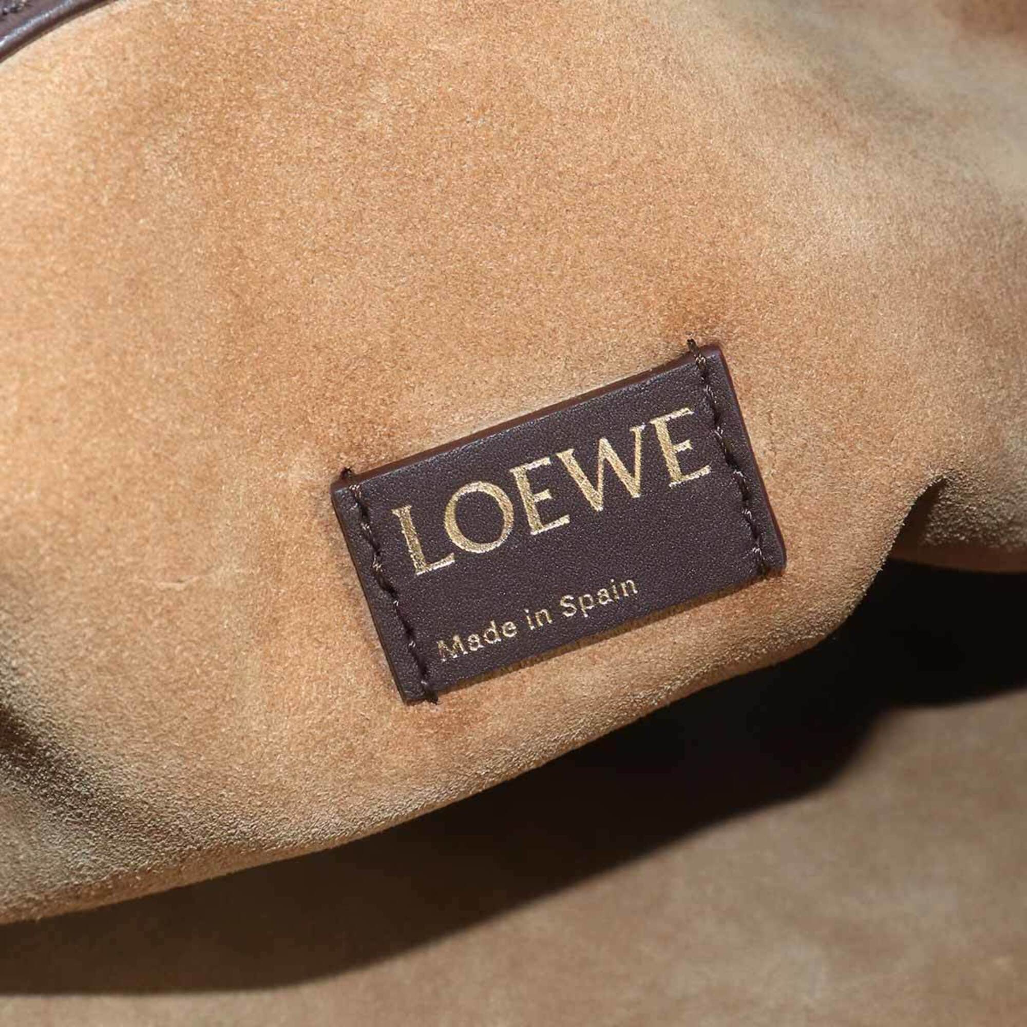 Loewe Black Dark Brown Leather Handbag Tote Bag (Pre-Owned)