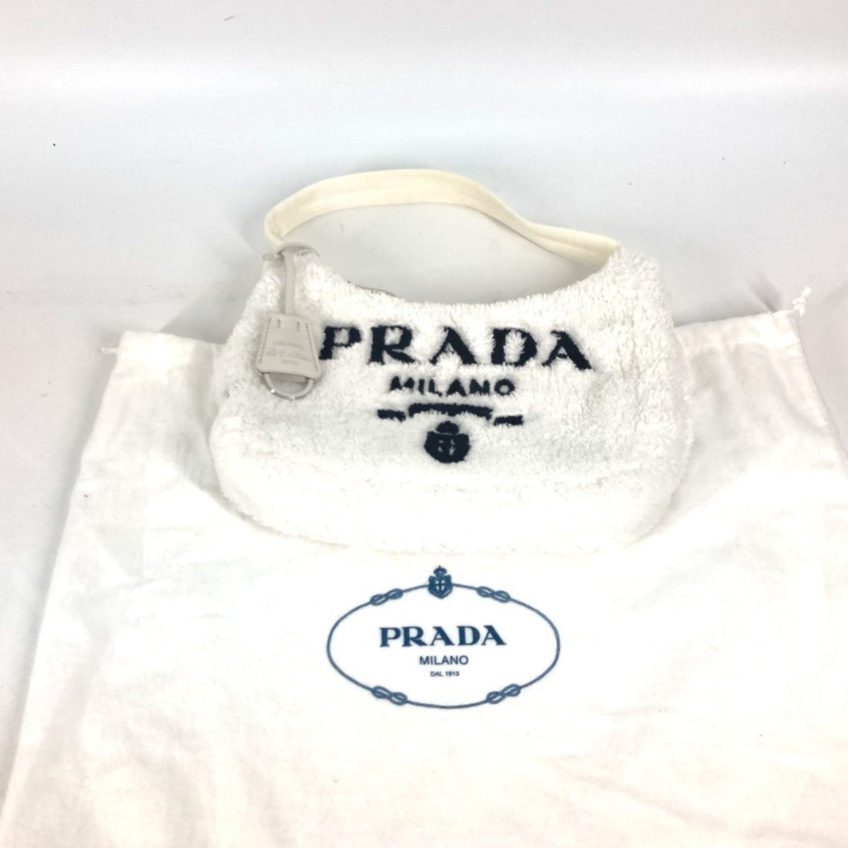 Prada Black White Fabric Handbag (Pre-Owned)