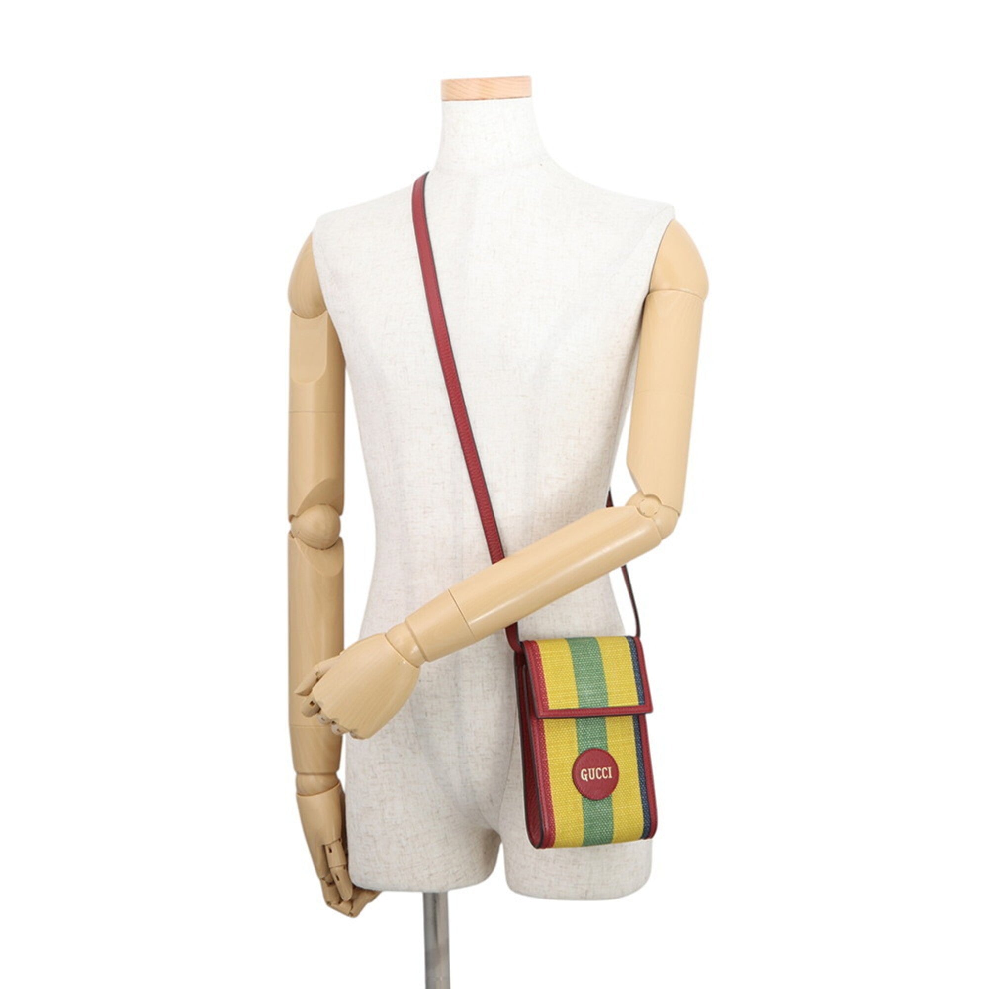 Gucci Multi-Color Canvas Leather Handbag Shoulder Bag (Pre-Owned)