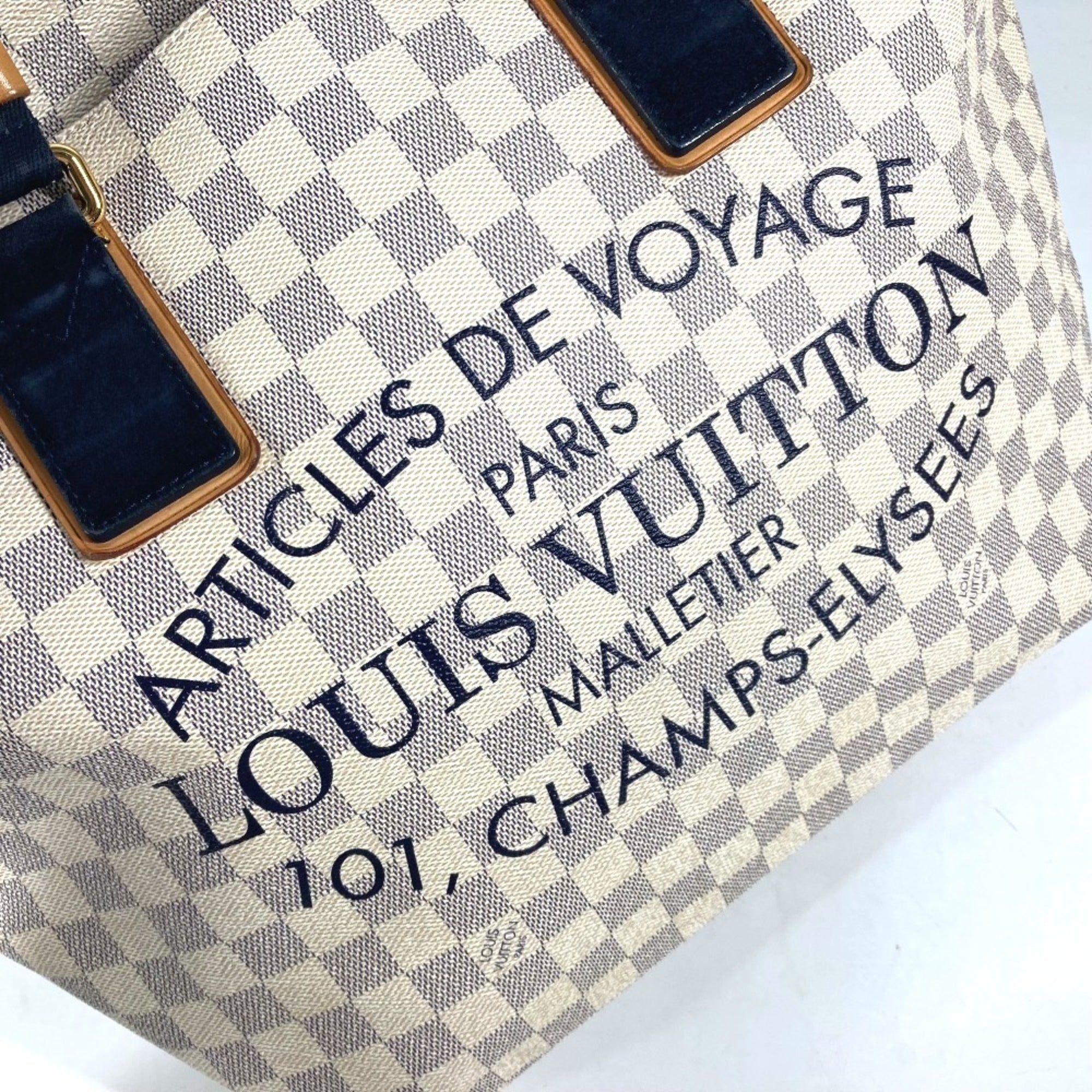 Louis Vuitton White Damier Azur Shoulder Bag Tote Bag (Pre-Owned)