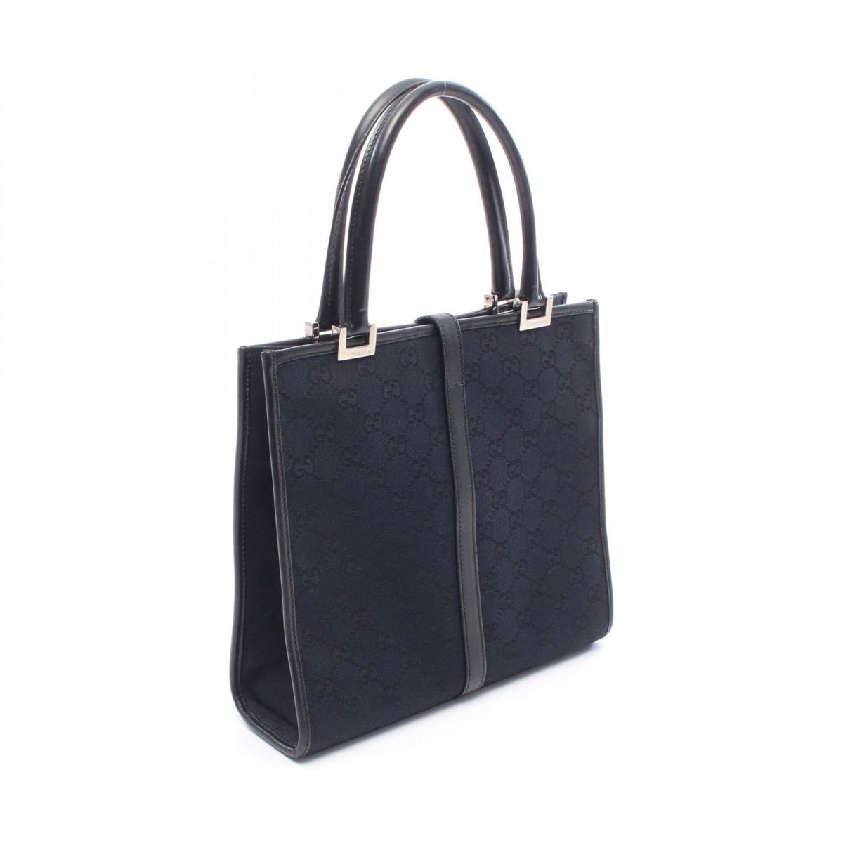 Gucci Black Canvas Leather Handbag (Pre-Owned)
