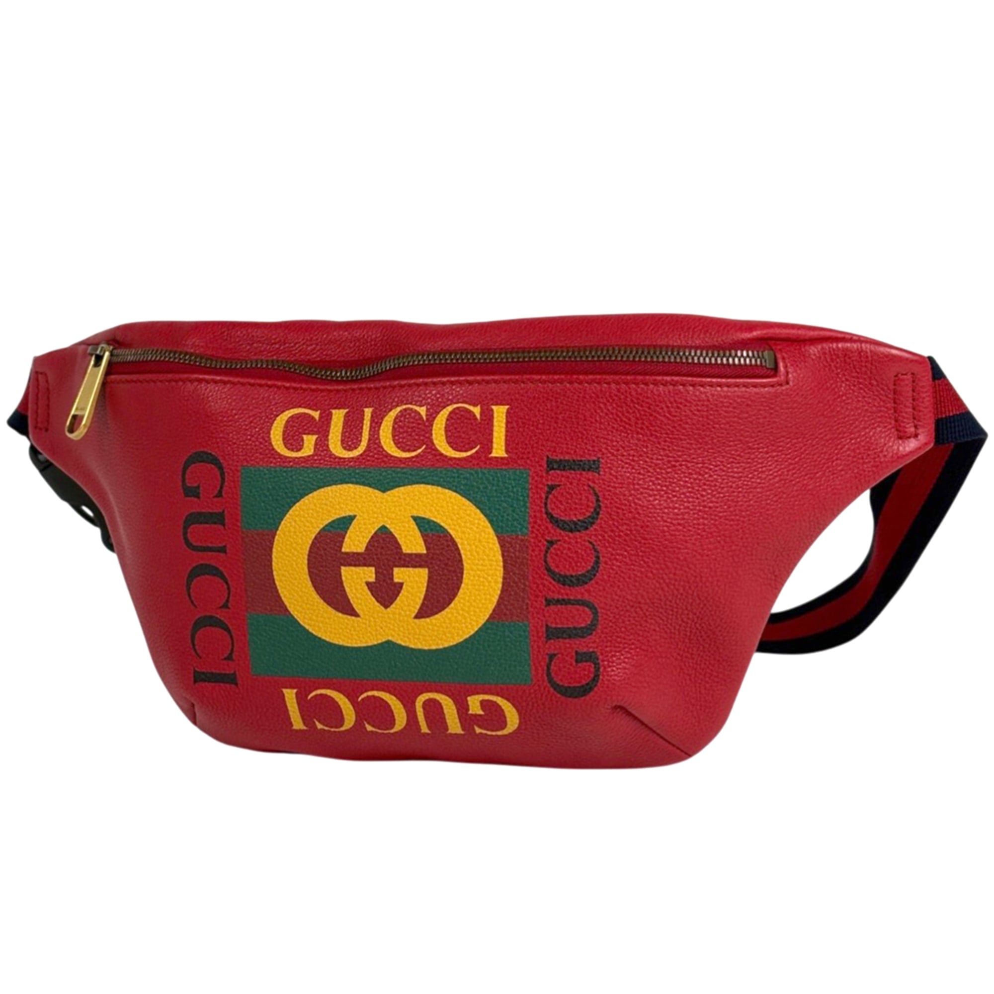 Gucci Red Color Leather Sling Bag (Pre-Owned)