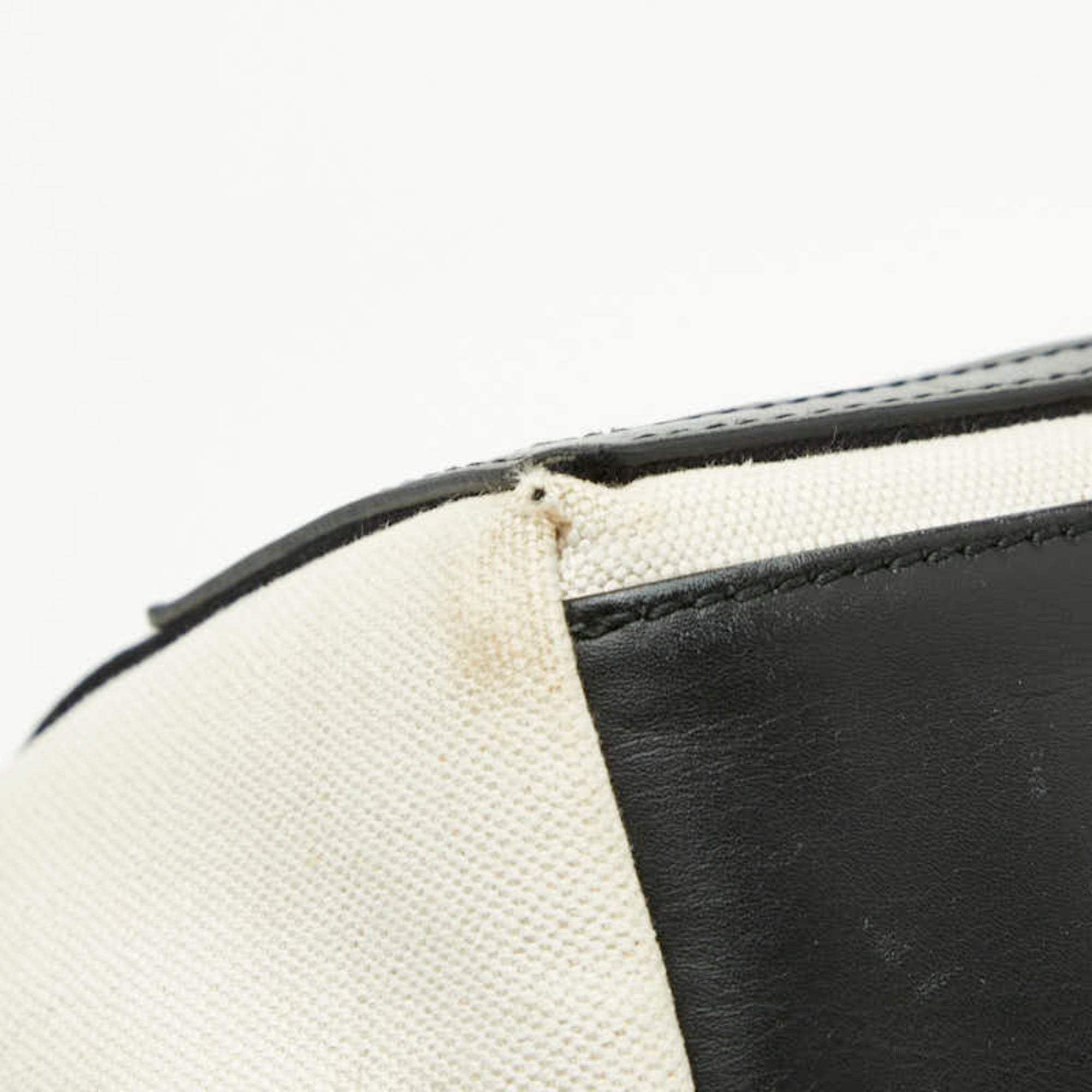 Balenciaga Black White Canvas Leather Handbag Pouch Tote Bag (Pre-Owned)