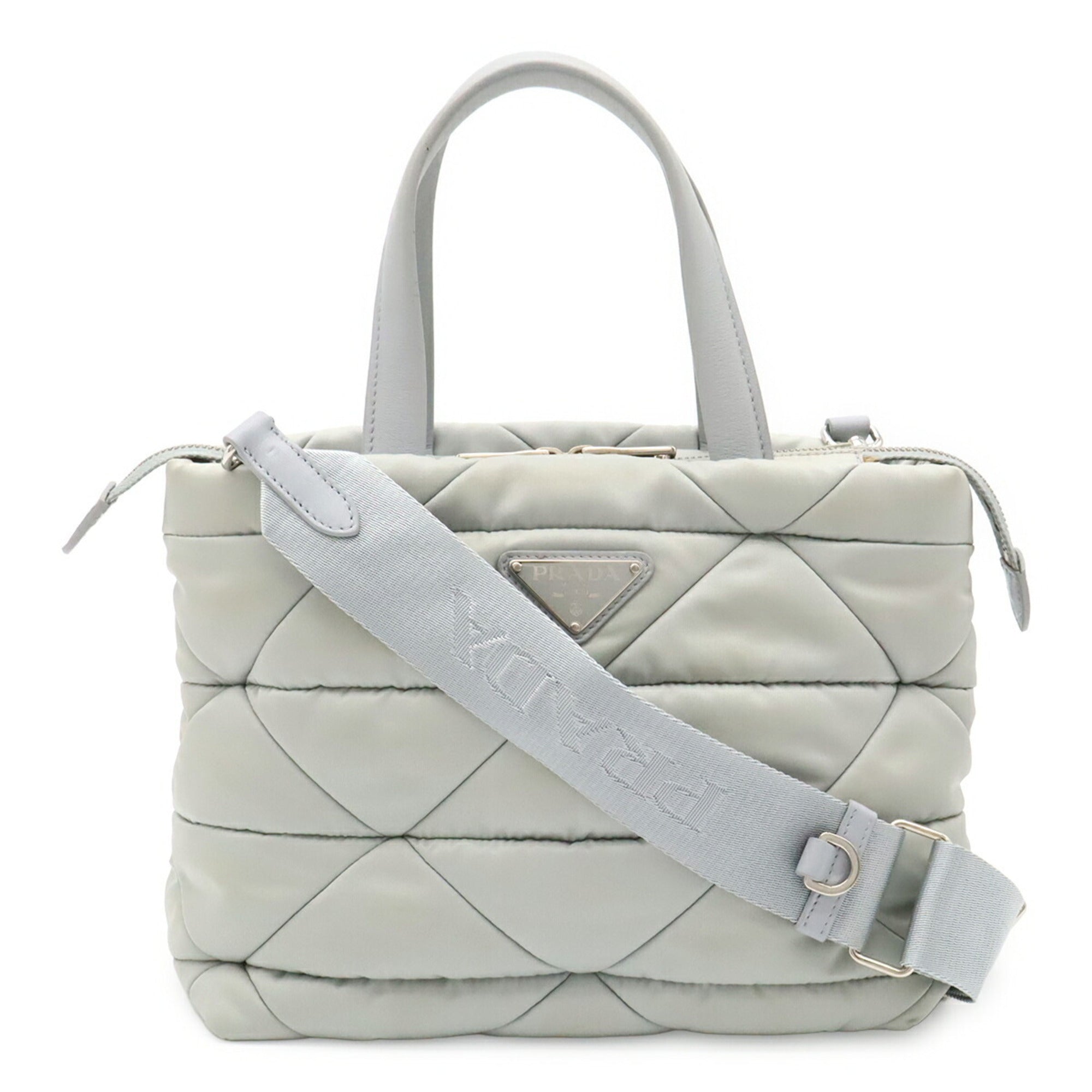 Prada Blue Nylon Handbag Pouch Shoulder Bag Tote Bag (Pre-Owned)