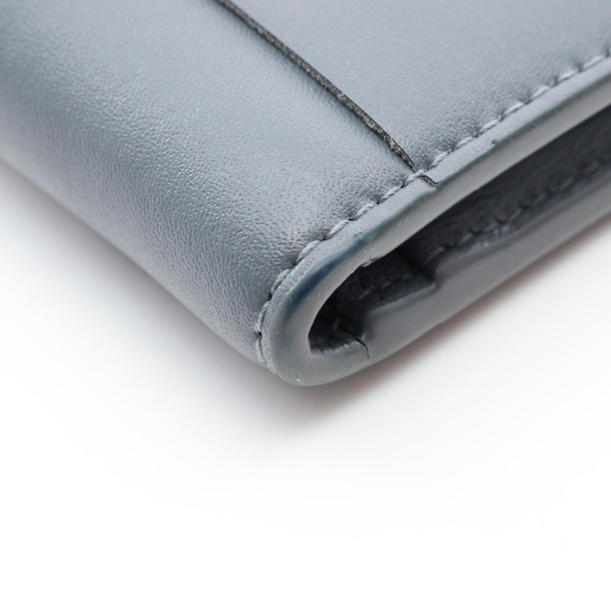 Bottega Veneta Gray Leather Wallet (Bi-Fold) (Pre-Owned)