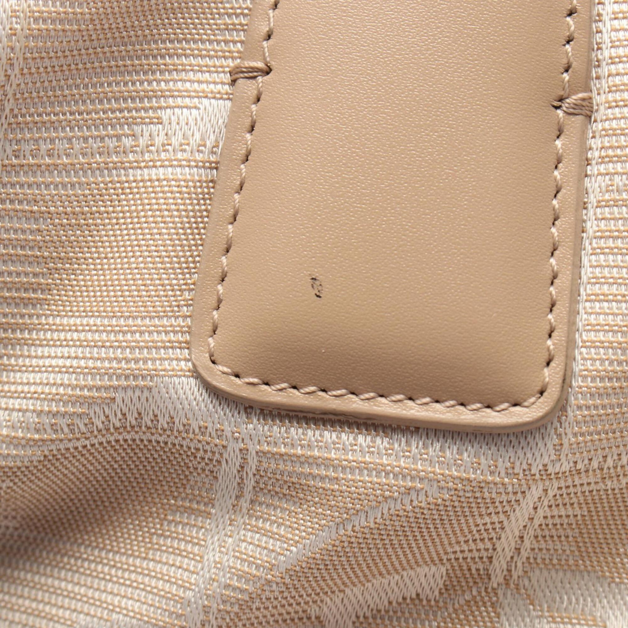 Chanel Beige Leather Nylon Canvas Handbag Tote Bag (Pre-Owned)
