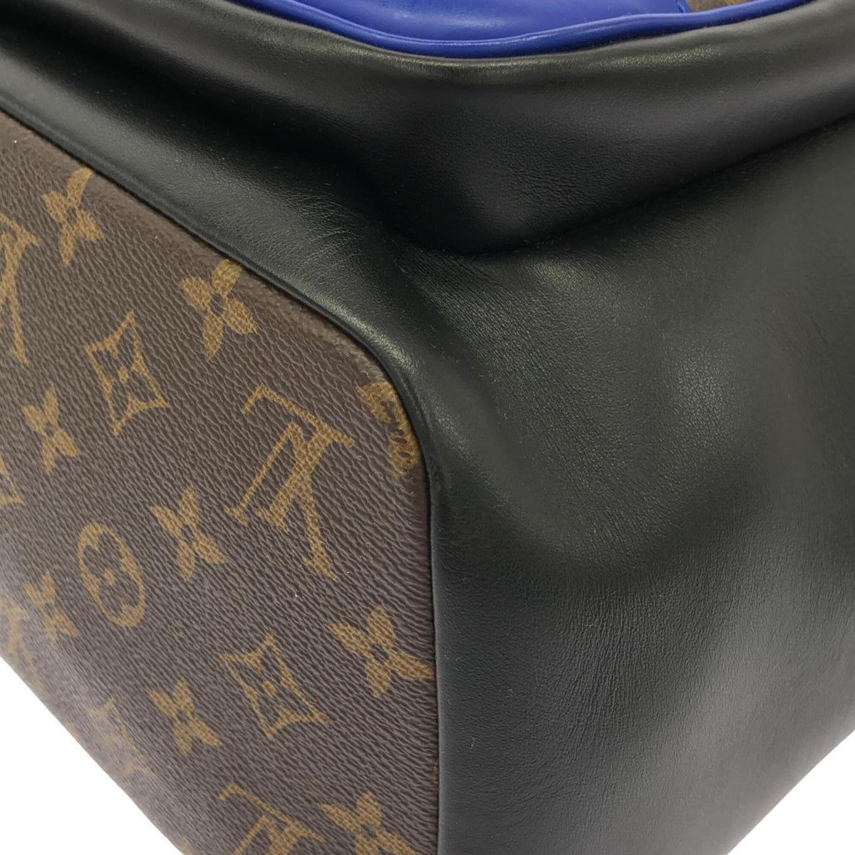 Louis Vuitton Monogram Macassar Blue Marron Coated Canvas Leather Backpack (Pre-Owned)