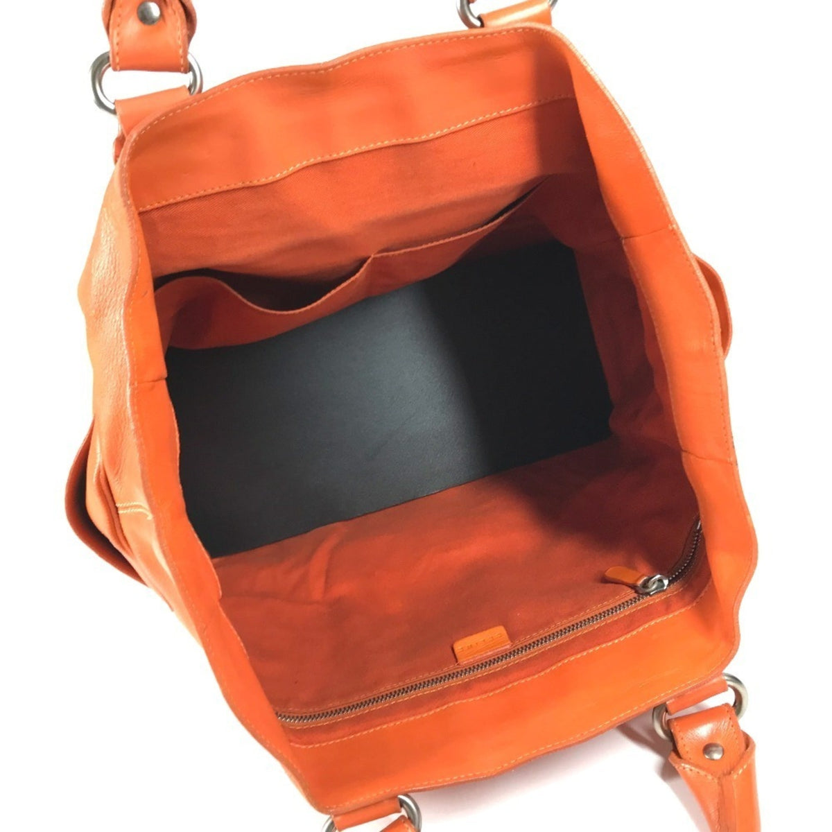 Celine Orange Leather Handbag Shoulder Bag Tote Bag (Pre-Owned)
