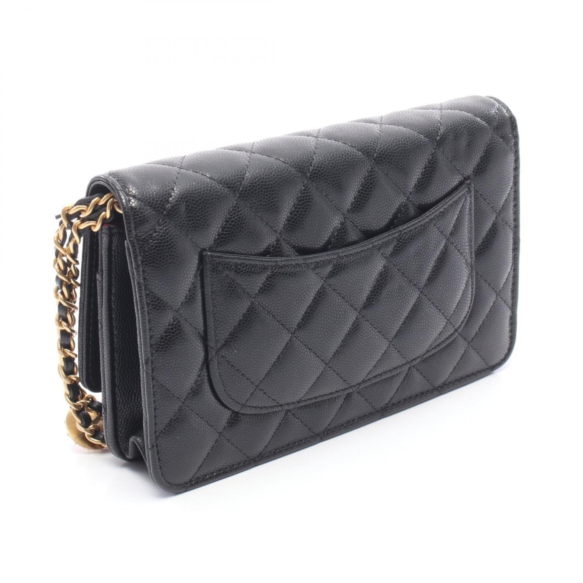 Chanel Black Grained Calfskin Handbag Shoulder Bag (Pre-Owned)