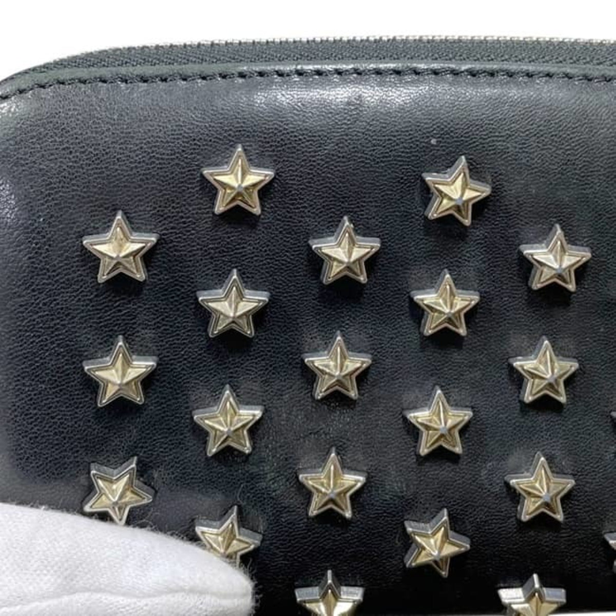 Jimmy Choo Black Leather Long Wallet (Bi-Fold) (Pre-Owned)