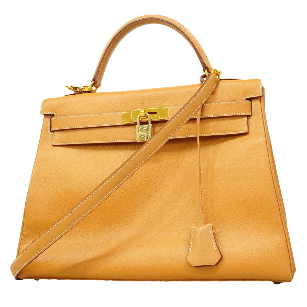 Hermes Natural Sable Courchevel Leather Handbag (Pre-Owned)
