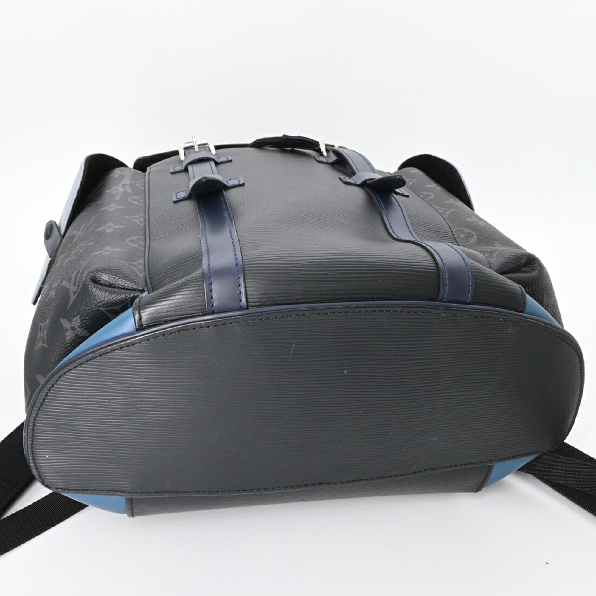 Louis Vuitton Black Blue Gray Monogram Eclipse Monogram Eclipse Epi Leather Backpack (Pre-Owned)