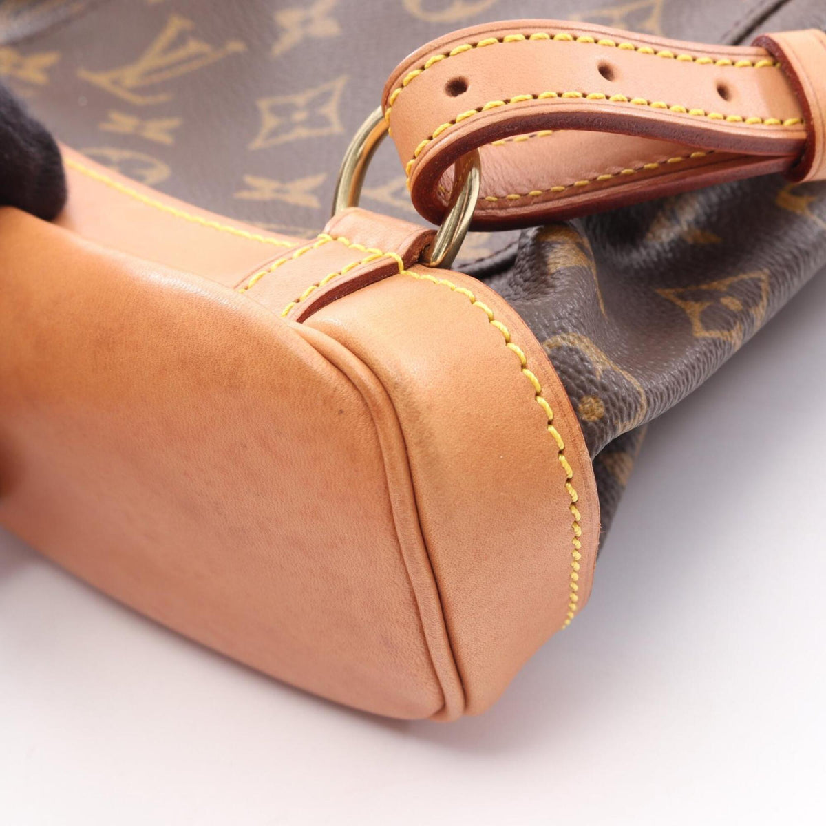 Louis Vuitton Brown Coated Canvas Leather Backpack Handbag (Pre-Owned)