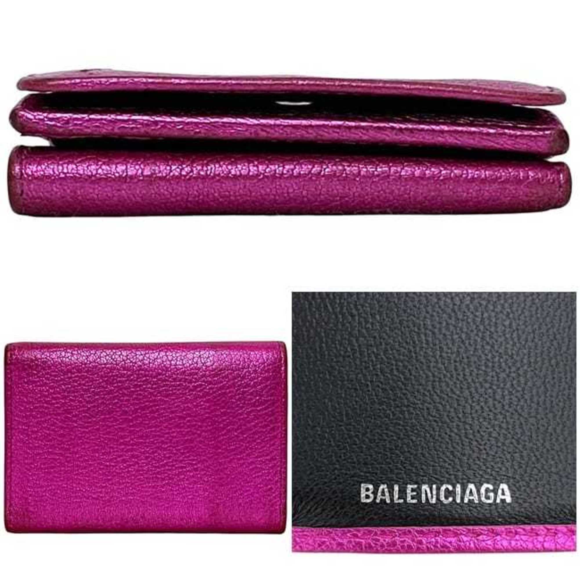Balenciaga Pink Leather Wallet (Tri-Fold) (Pre-Owned)