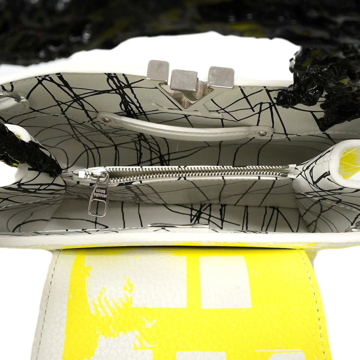Louis Vuitton White Yellow Handbag (Pre-Owned)