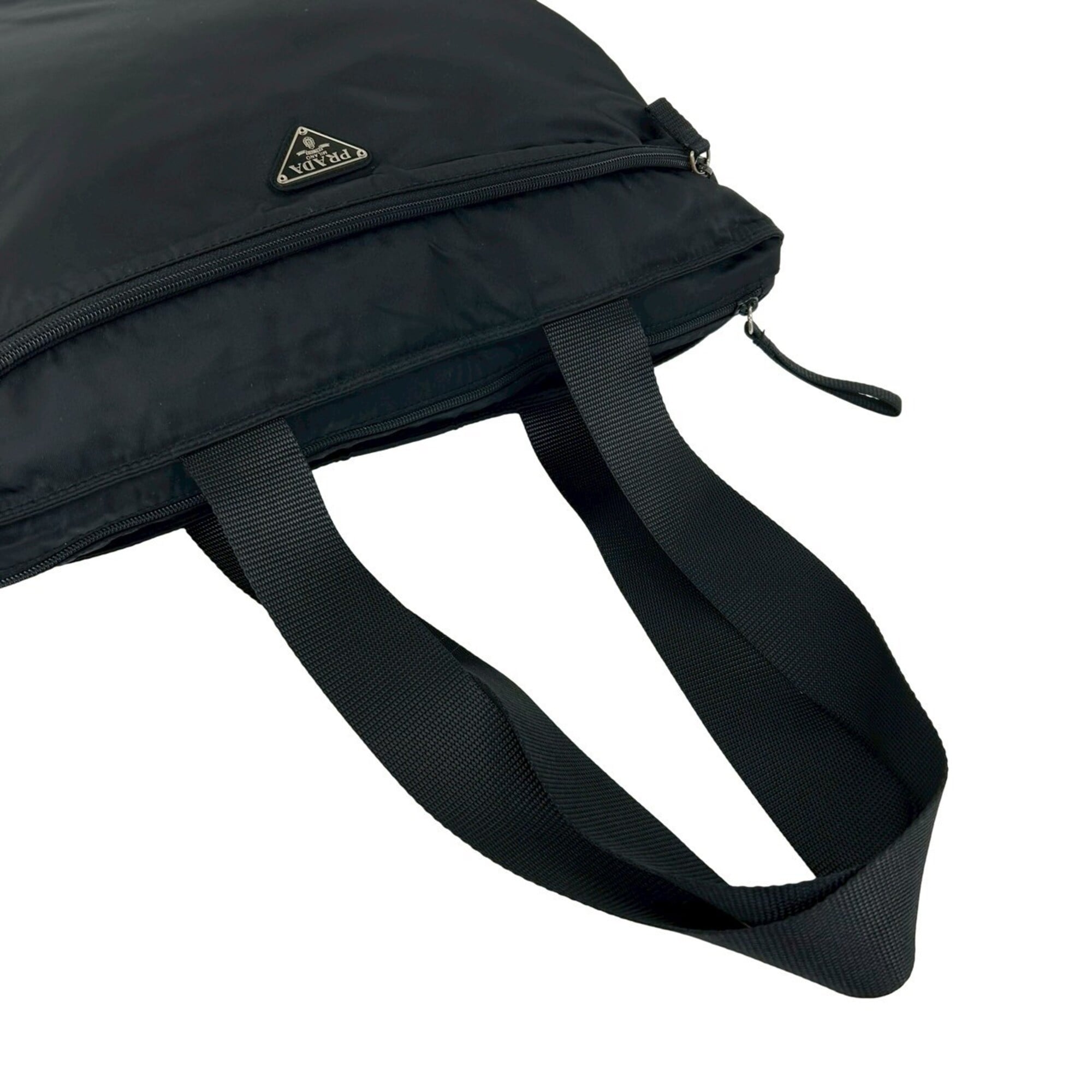 Prada Black Nylon Handbag Shoulder Bag Tote Bag (Pre-Owned)