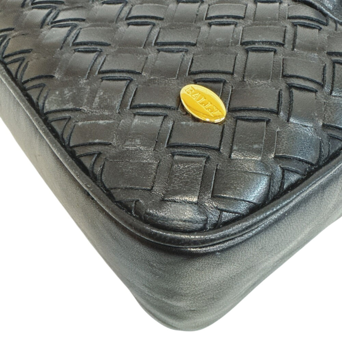 Bally Black Leather Handbag Shoulder Bag (Pre-Owned)