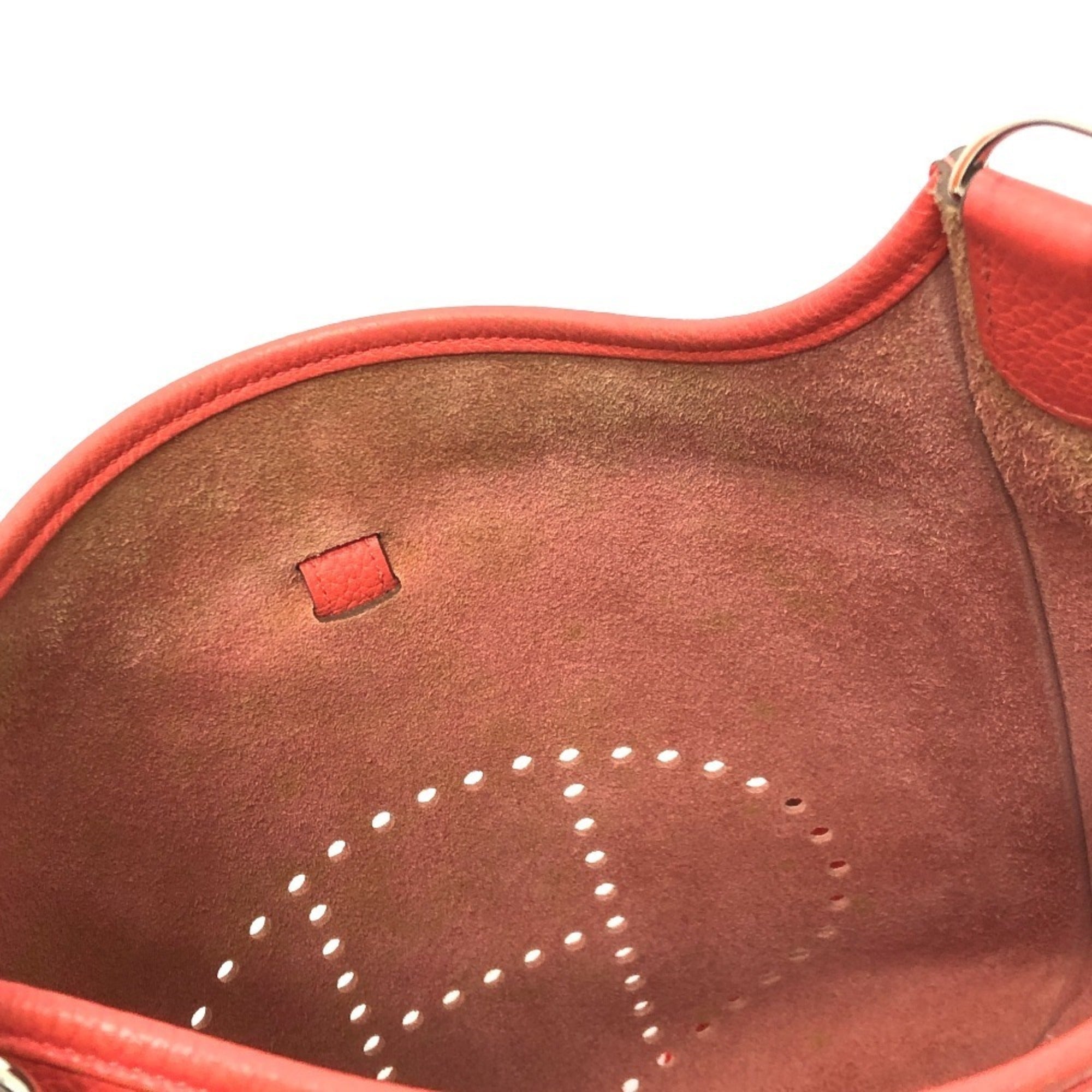Hermes Red Color Taurillon Clemence Leather Shoulder Bag (Pre-Owned)