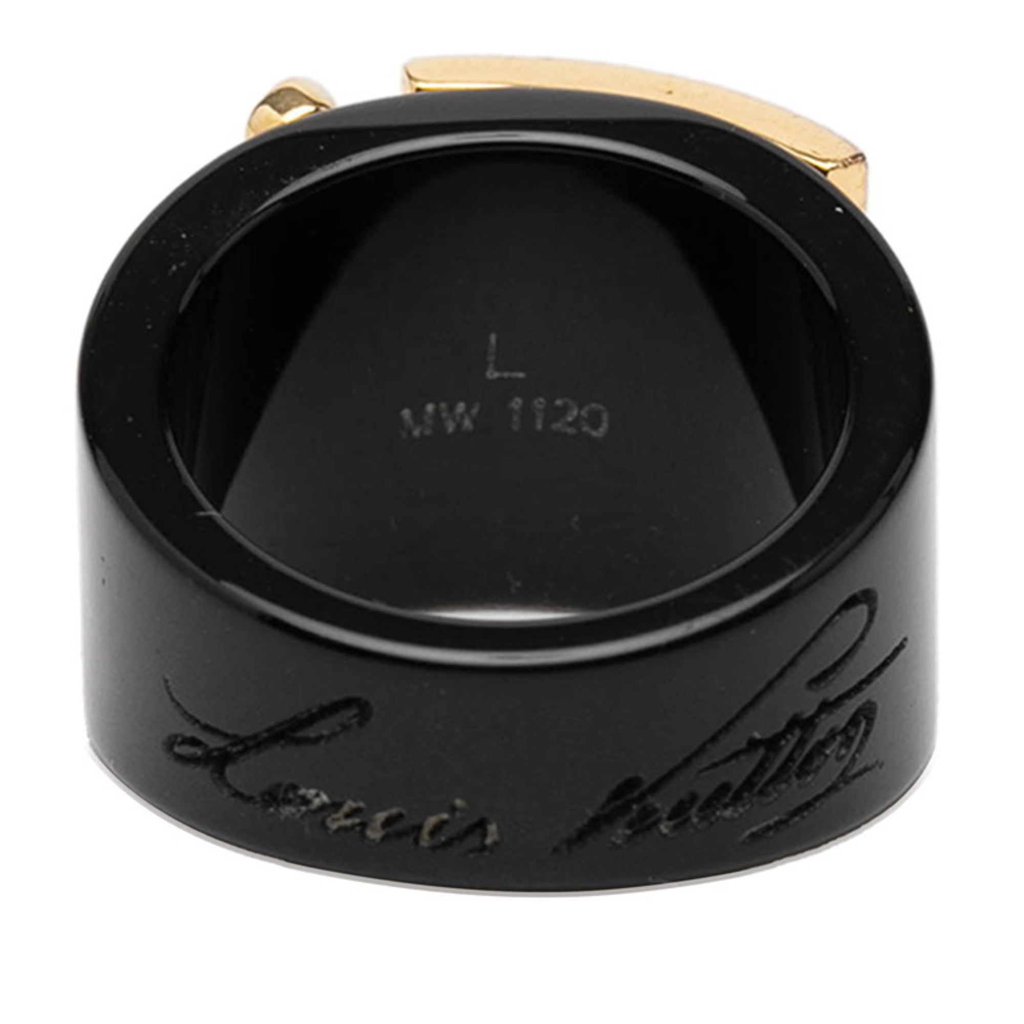Louis Vuitton Black Plastic Band Ring (Pre-Owned)